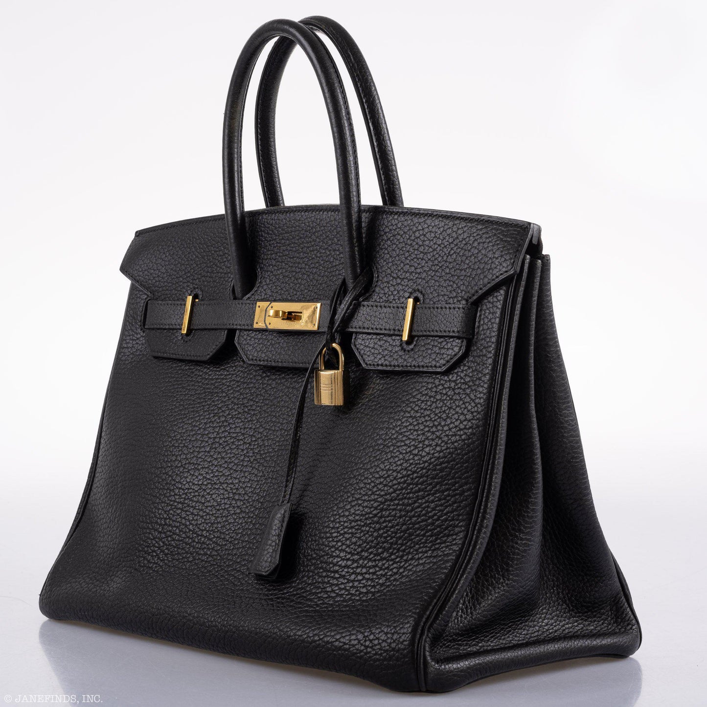 Hermes Birkin 35 Black Ardennes Leather Gold Hardware