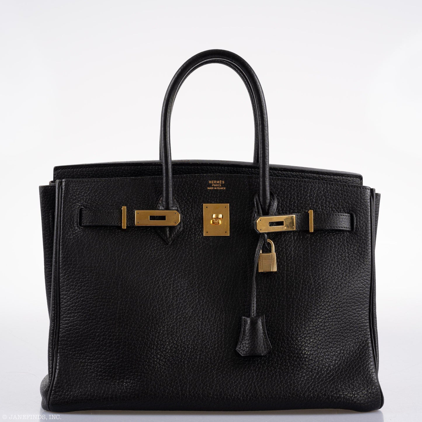 Hermes Birkin 35 Black Ardennes Leather Gold Hardware