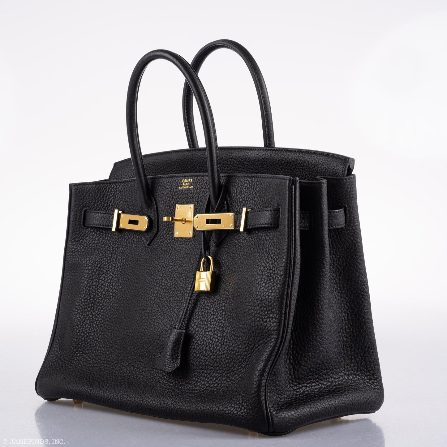 Hermes Birkin 35 Black Clemence Leather Gold Hardware