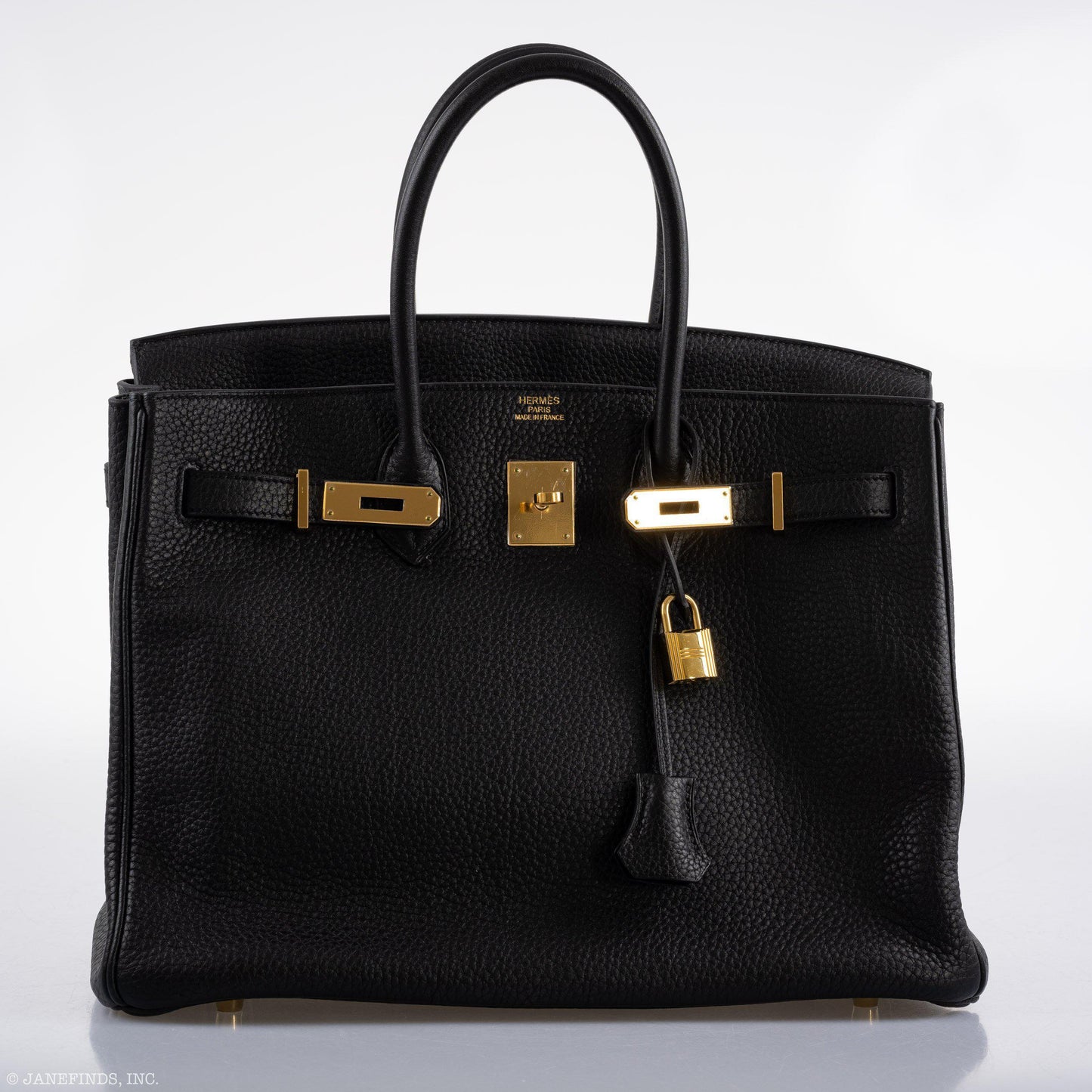 Hermes Birkin 35 Black Clemence Leather Gold Hardware