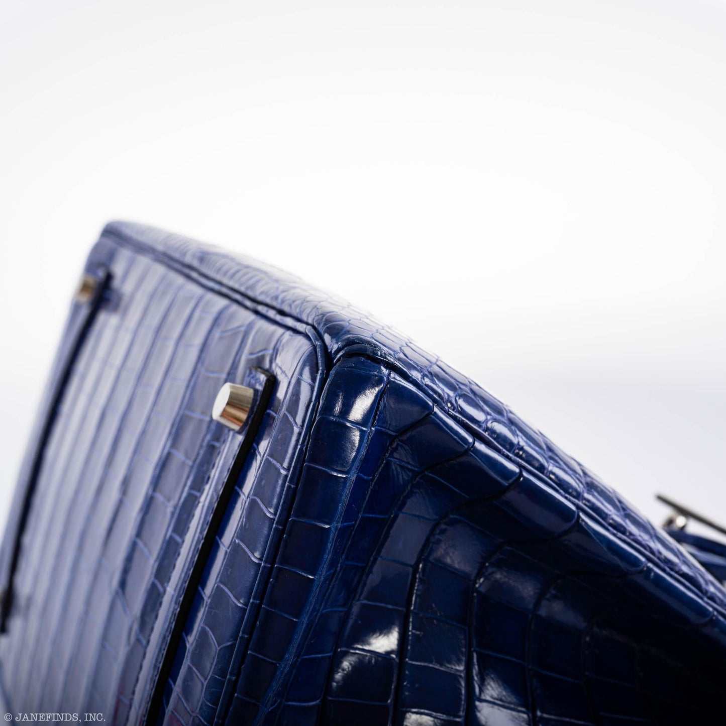 Hermes Birkin 35 Blue Electric Porosus Crocodile Palladium Hardware