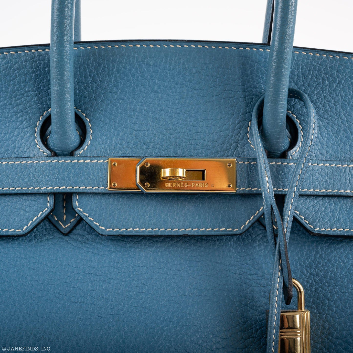 Hermes Birkin 35 Blue Jean Togo Gold Hardware