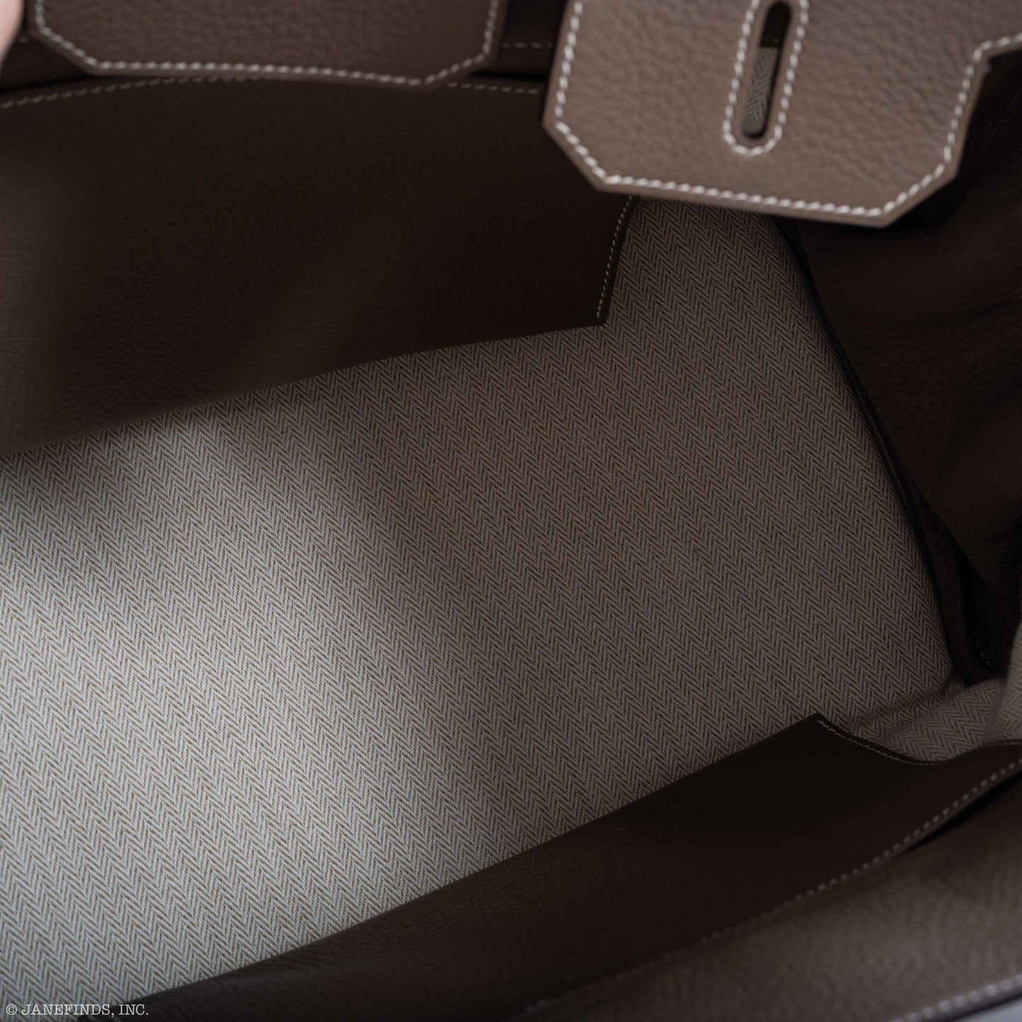 Hermes Birkin 35 Crinoline & Etoupe Clemence with Palladium Hardware