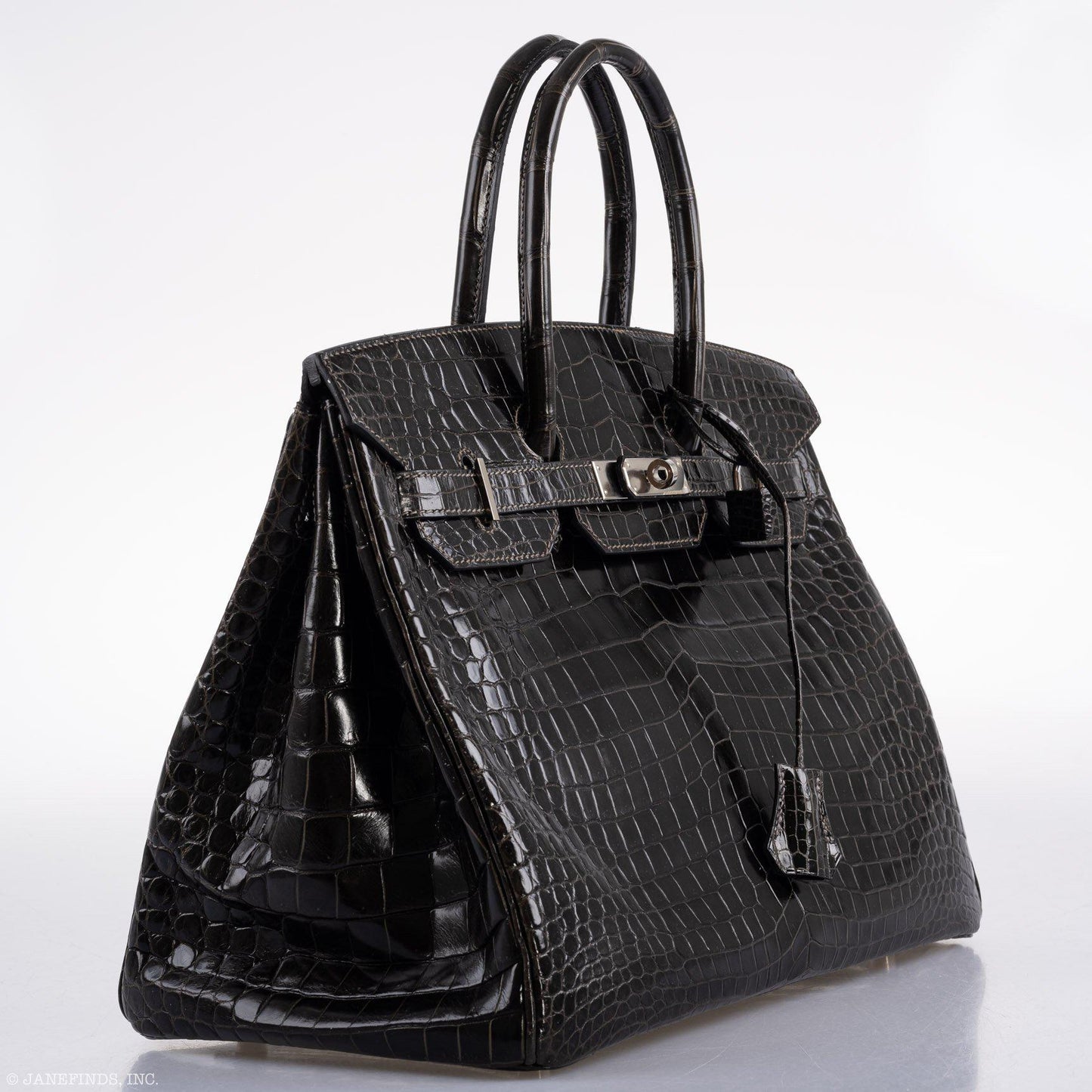 Hermes Birkin 35 Graphite Porosus Crocodile with Palladium Hardware