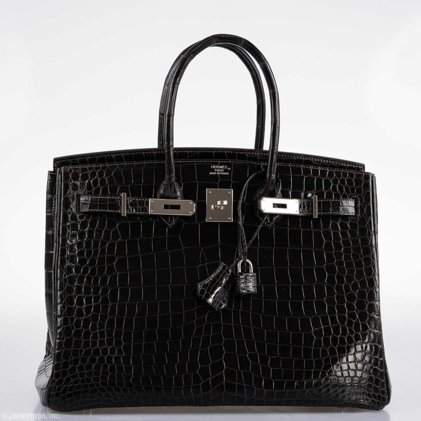 Hermes Birkin 35 Graphite Porosus Crocodile with Palladium Hardware