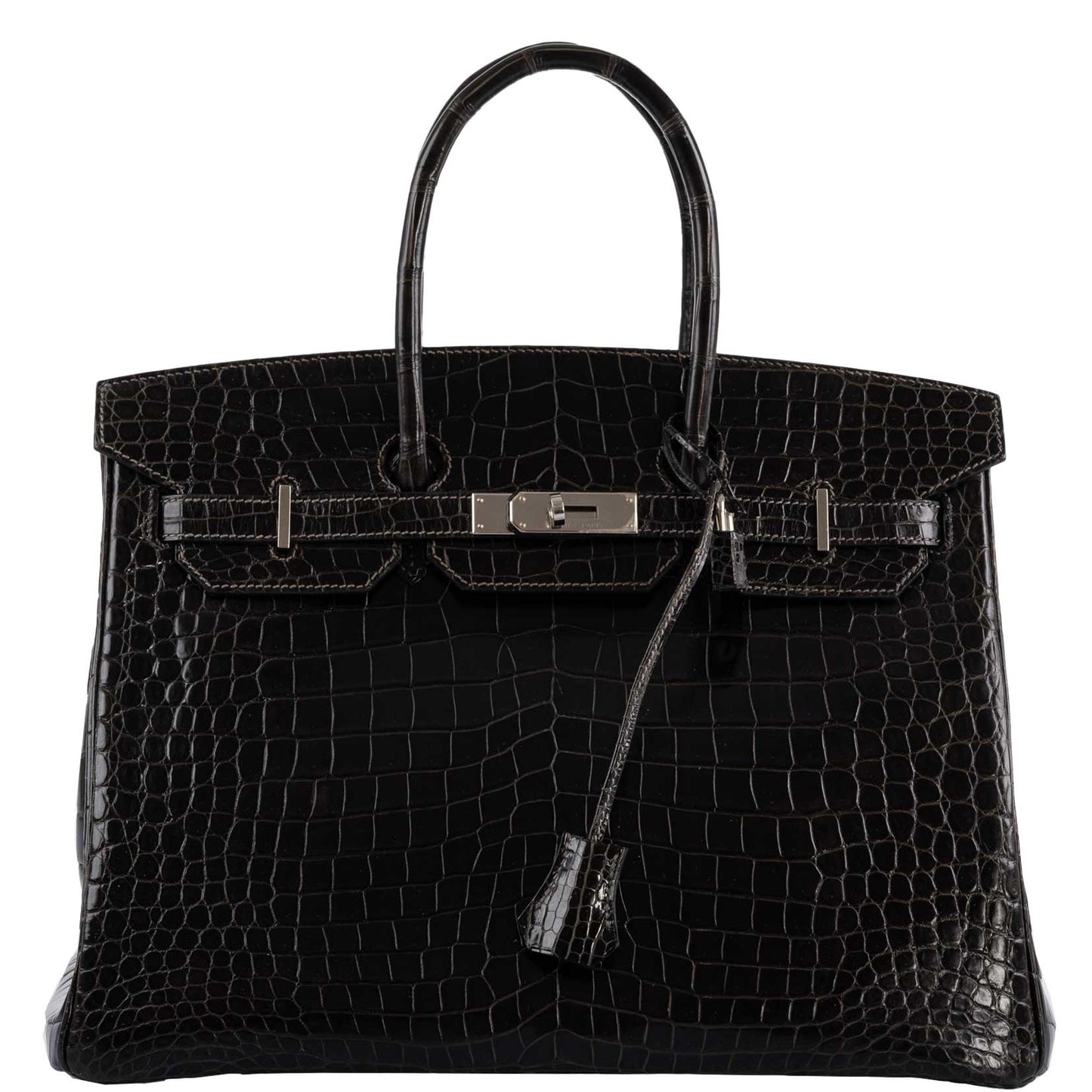 Hermes Birkin 35 Graphite Porosus Crocodile with Palladium Hardware