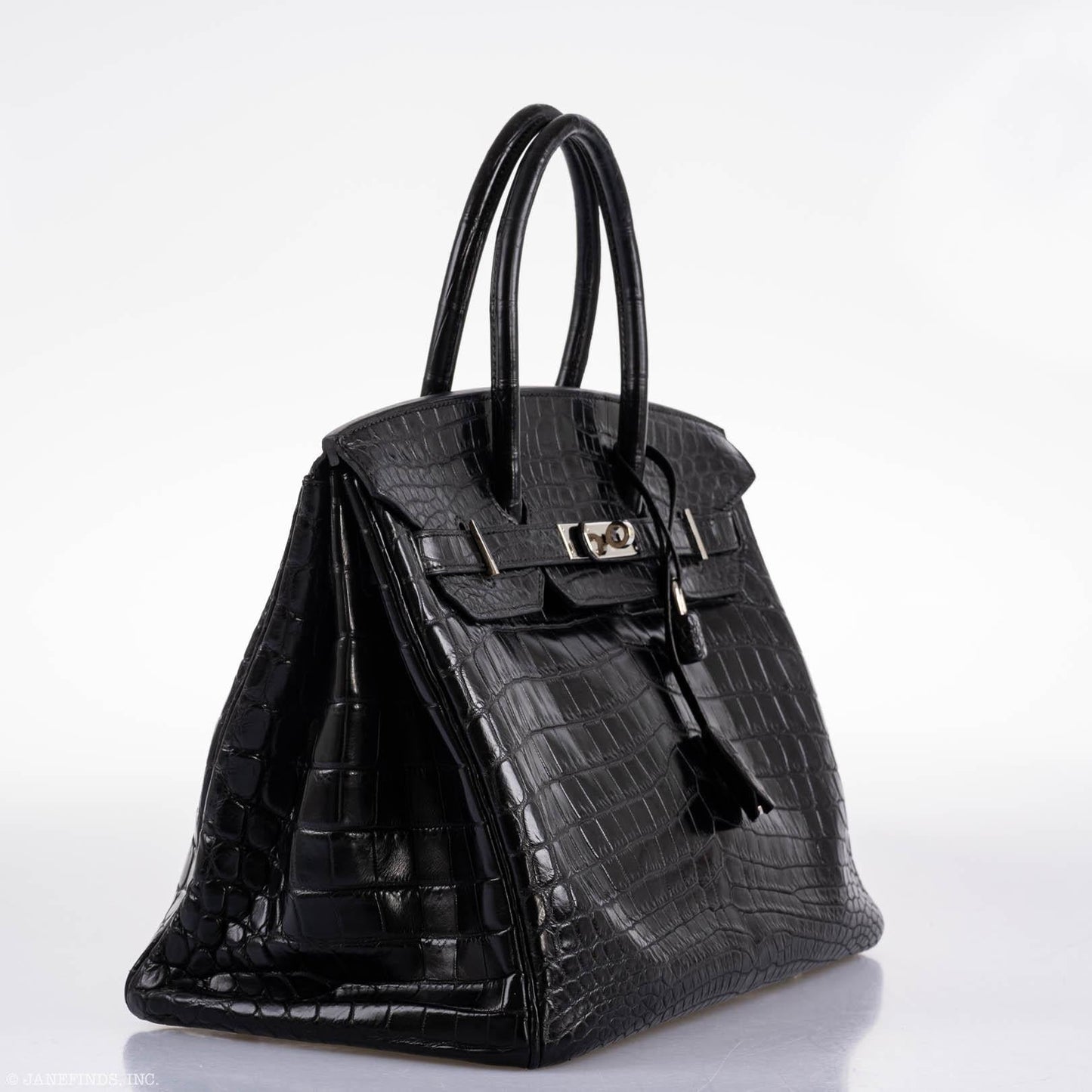 Hermes Birkin 35 Matte Black Nilo Crocodile with Palladium Hardware