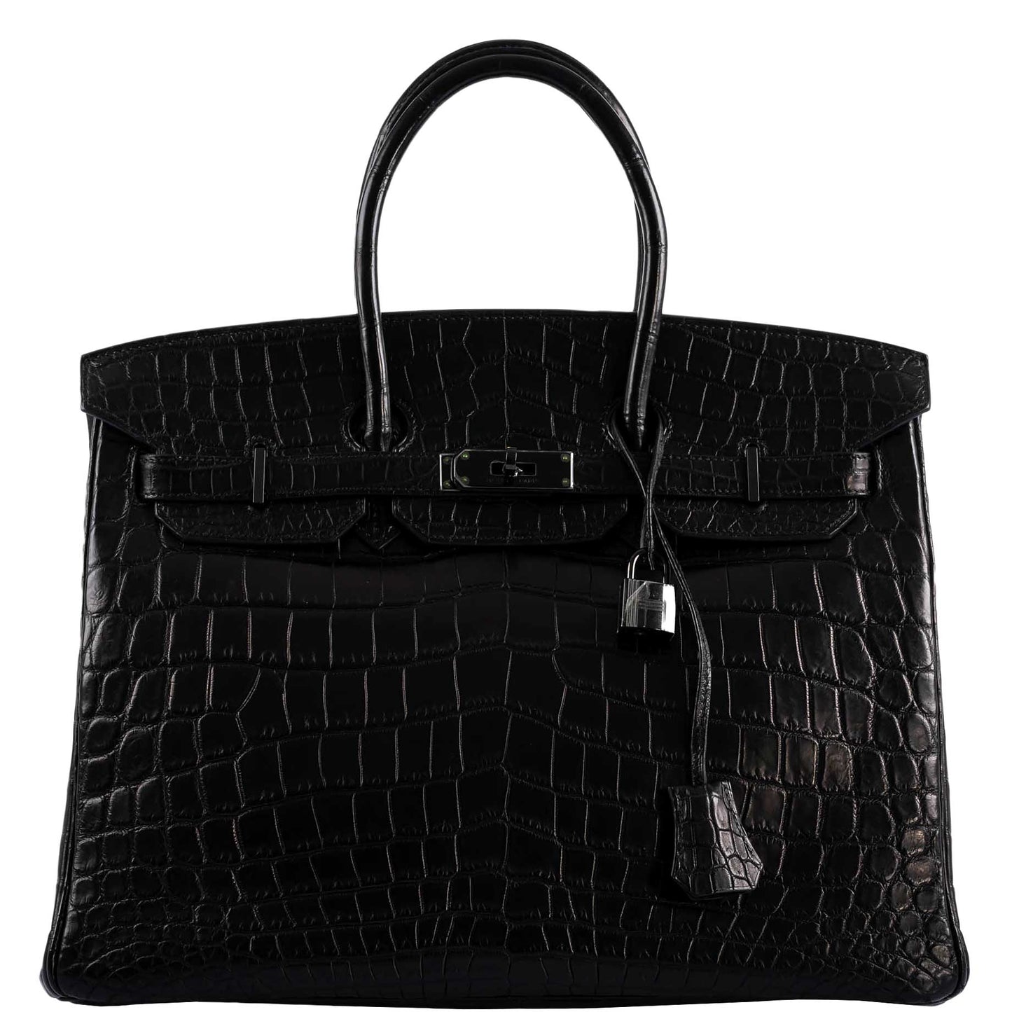 Hermes Birkin 35 SO BLACK Matte Alligator PVD Hardware