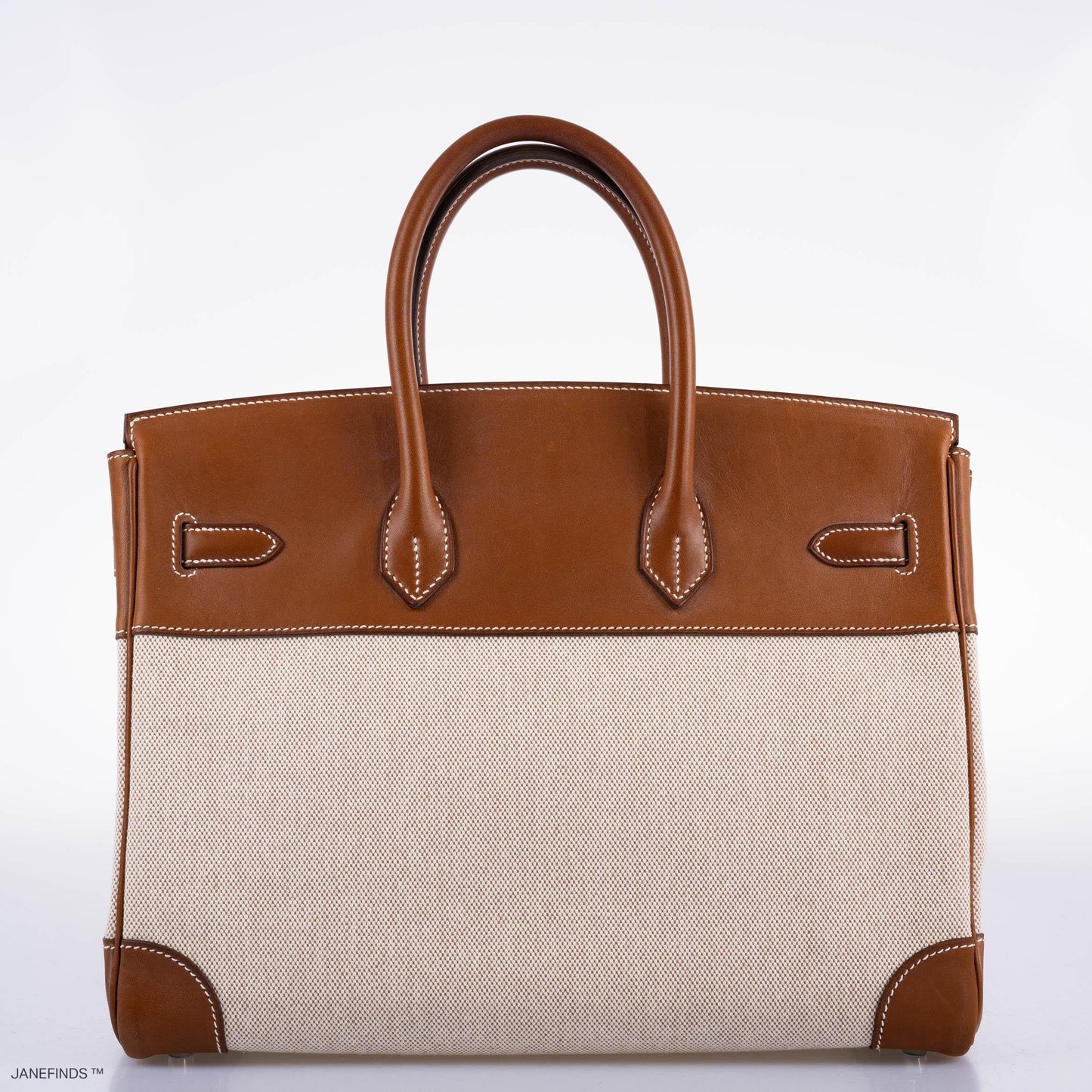 Hermes Birkin 35 Toile & Barenia with Palladium Hardware