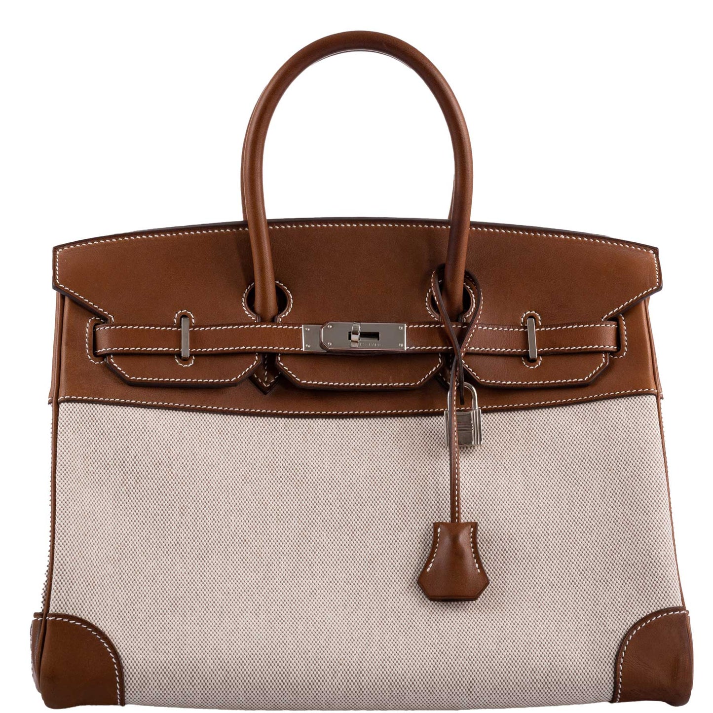 Hermes Birkin 35 Toile & Barenia with Palladium Hardware