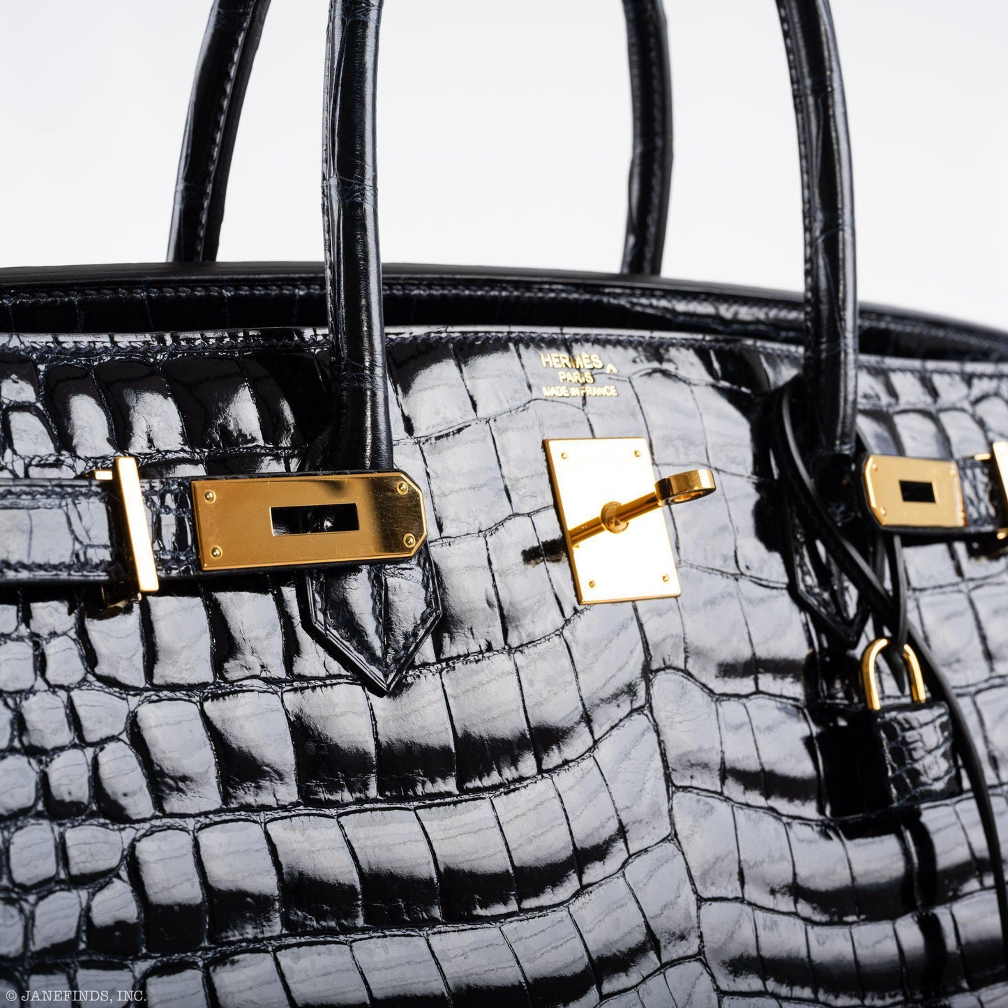 Hermes Birkin 40 Blue Nuit Porosus Crocodile Gold Hardware