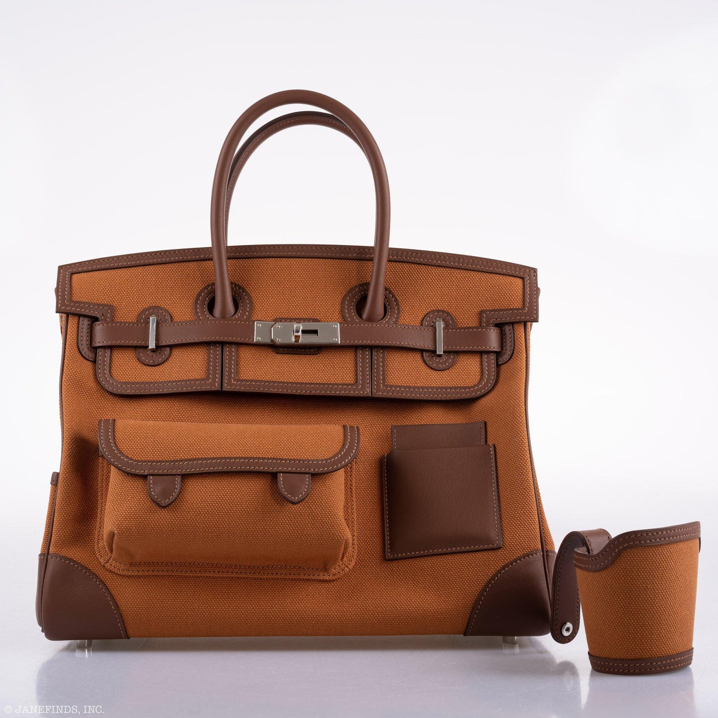 Hermes Birkin Cargo 35 Marron d’Inde Swift & Gold Canvas Palladium Hardware
