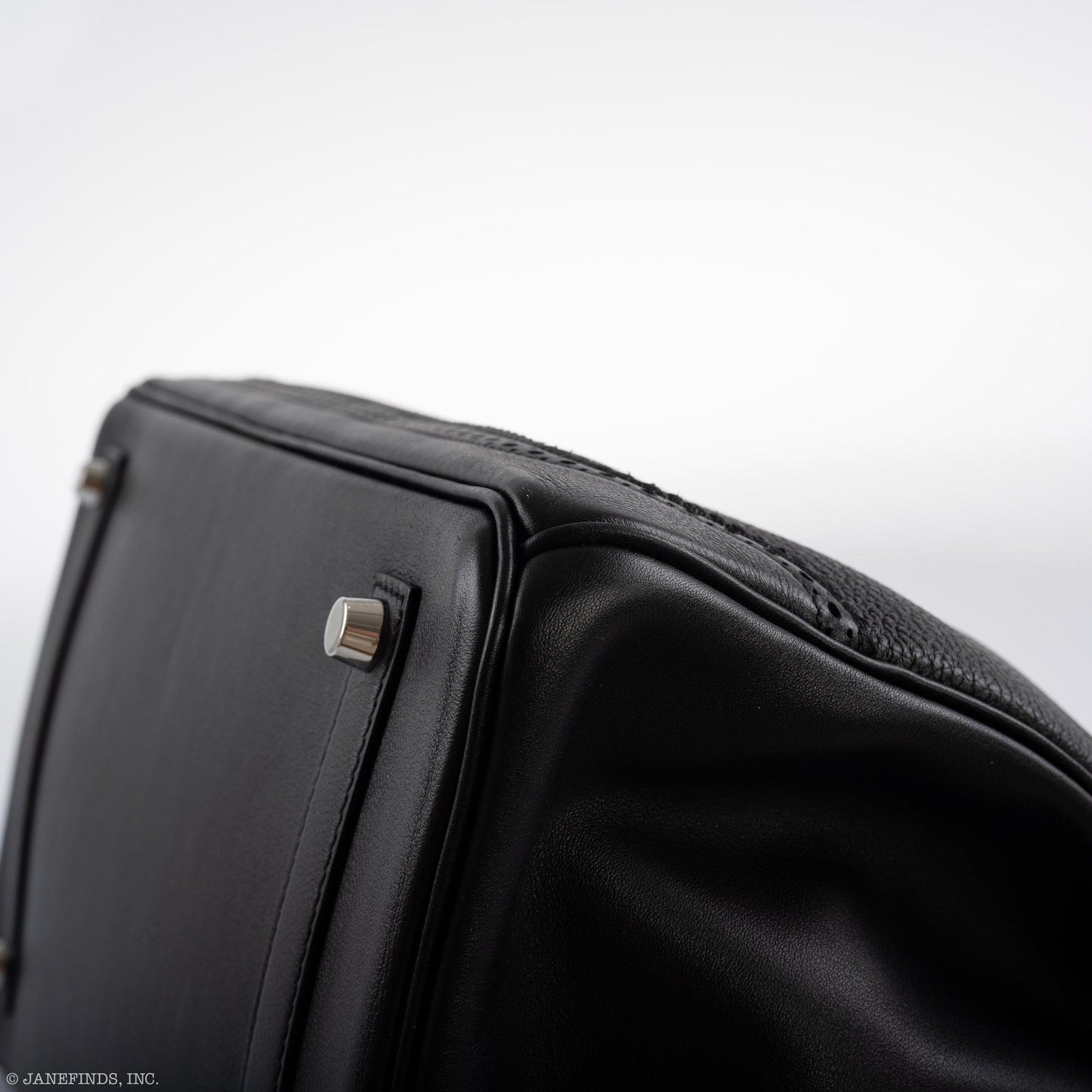 Hermes Ghillies Birkin 35 Black Togo & Evergrain with Palladium Hardware