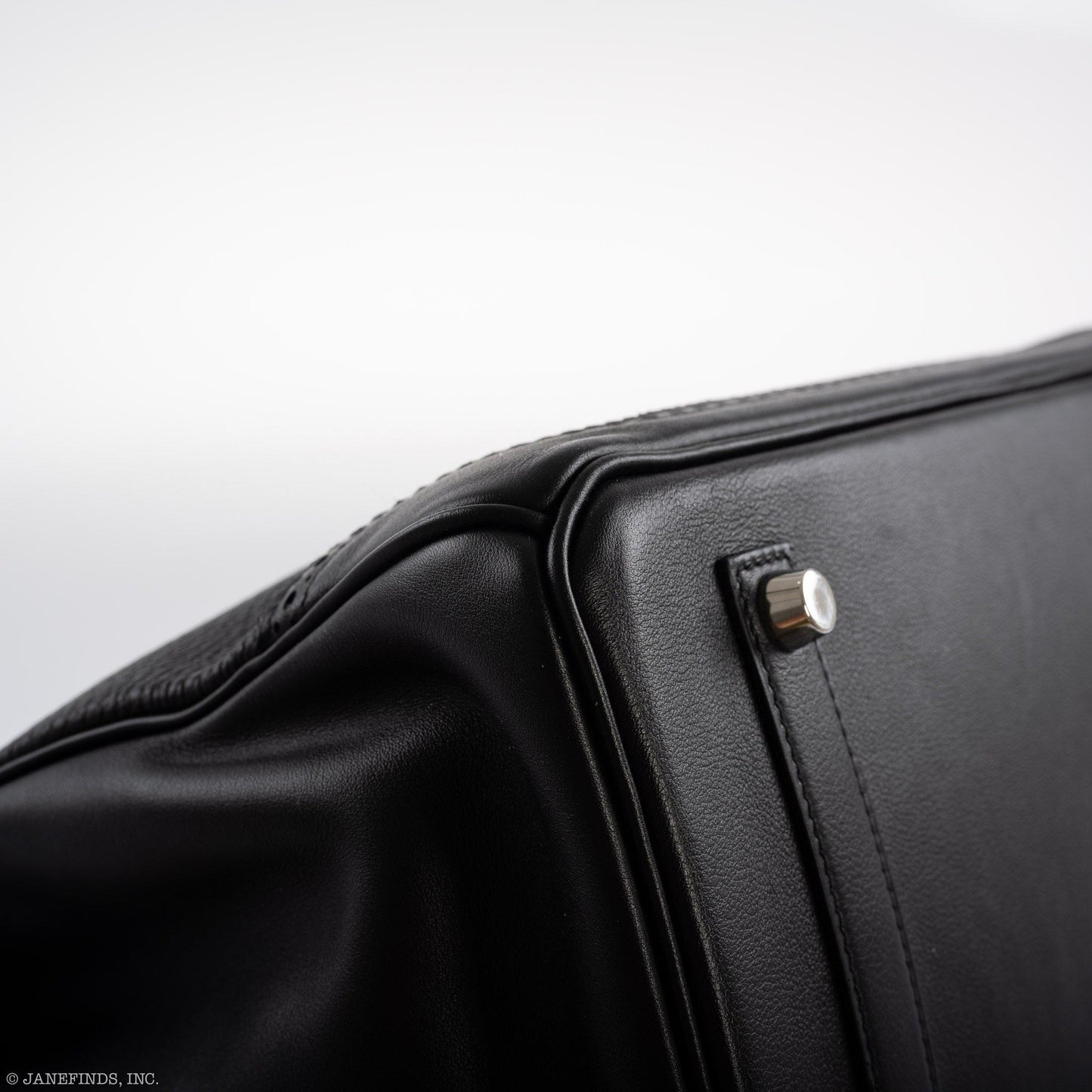 Hermes Ghillies Birkin 35 Black Togo & Evergrain with Palladium Hardware