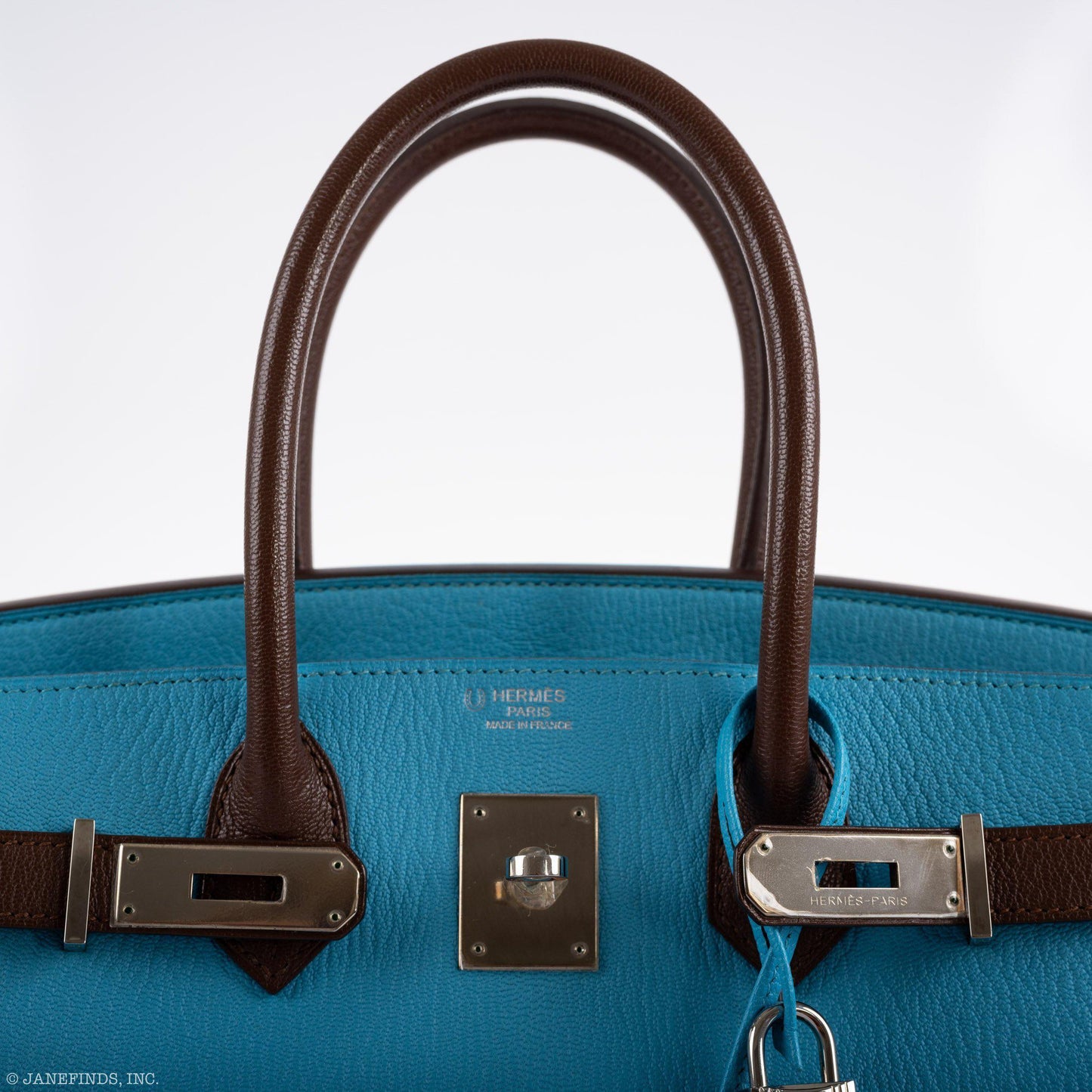 Hermes HSS Birkin 30 Blue Aztec & Havane Chevre with Palladium Hardware
