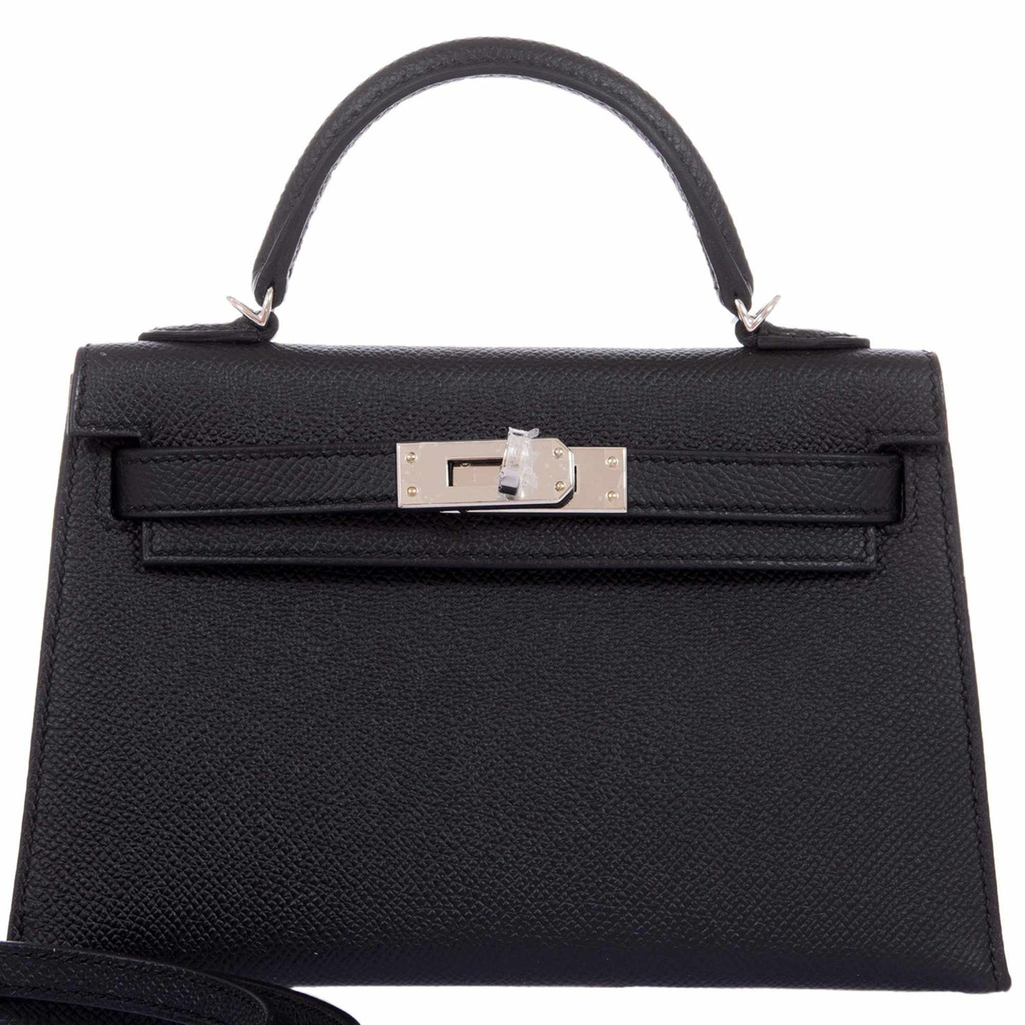 Hermes Kelly 20 Mini II Sellier Black Epsom Palladium Hardware