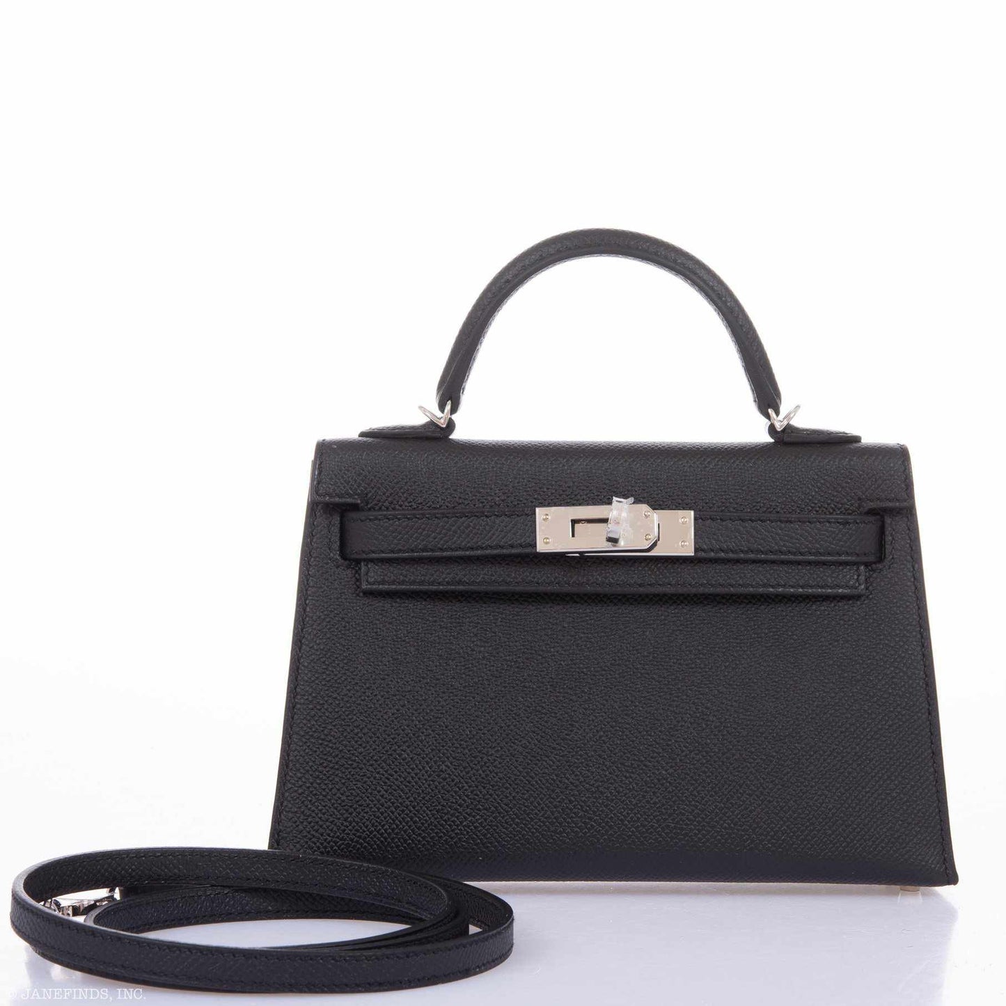 Hermes Kelly 20 Mini II Sellier Black Epsom Palladium Hardware