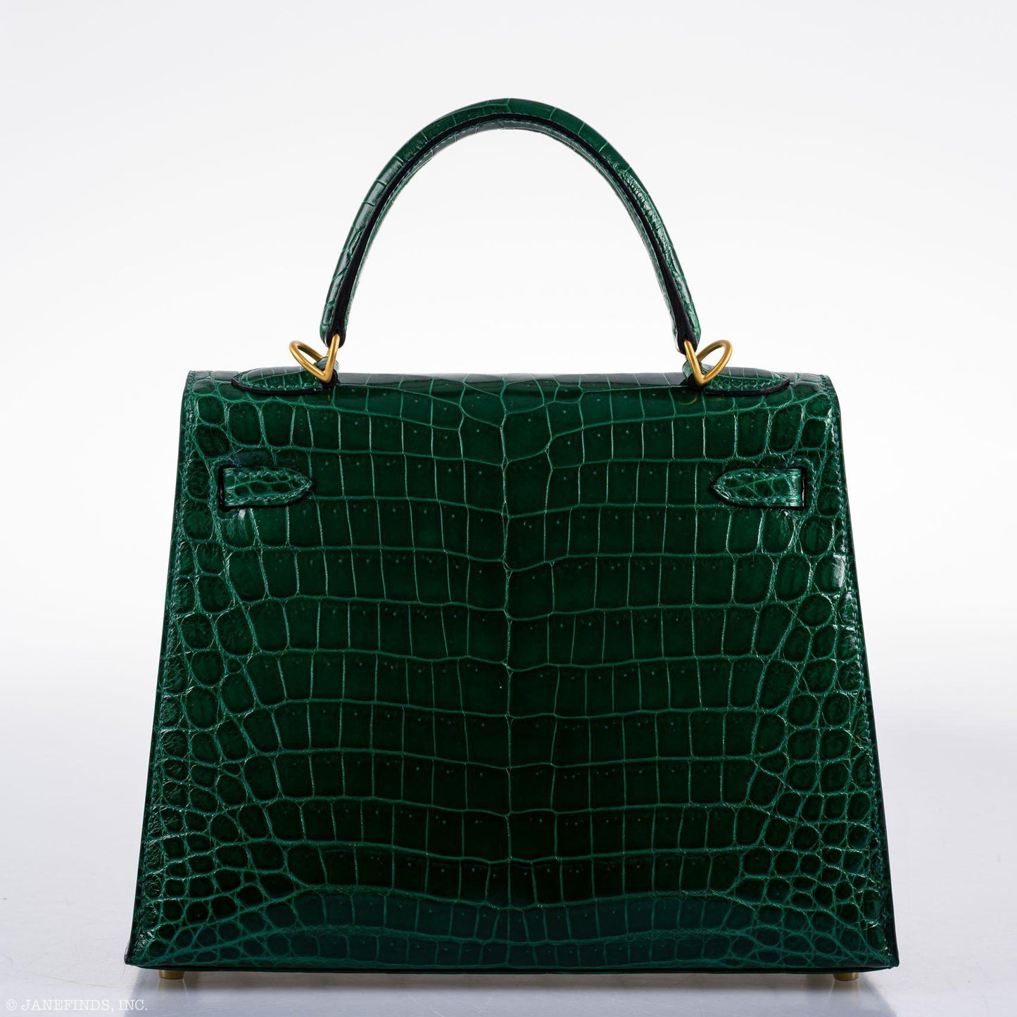 Hermes Kelly 25 HSS Sellier Emerald Nilo Crocodile & Cassis Brushed Gold Hardware