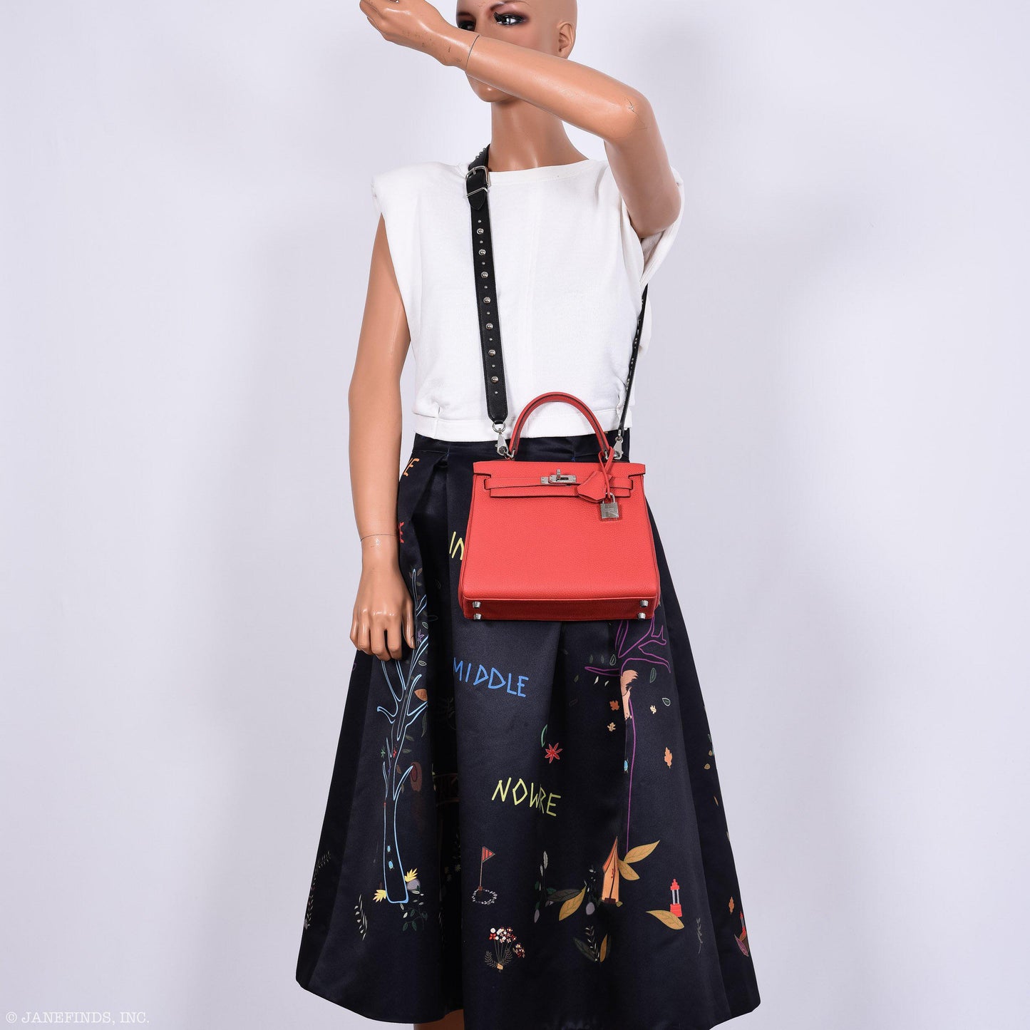 Hermes Kelly 25 Retourne Rouge Pivoine Togo Palladium Hardware