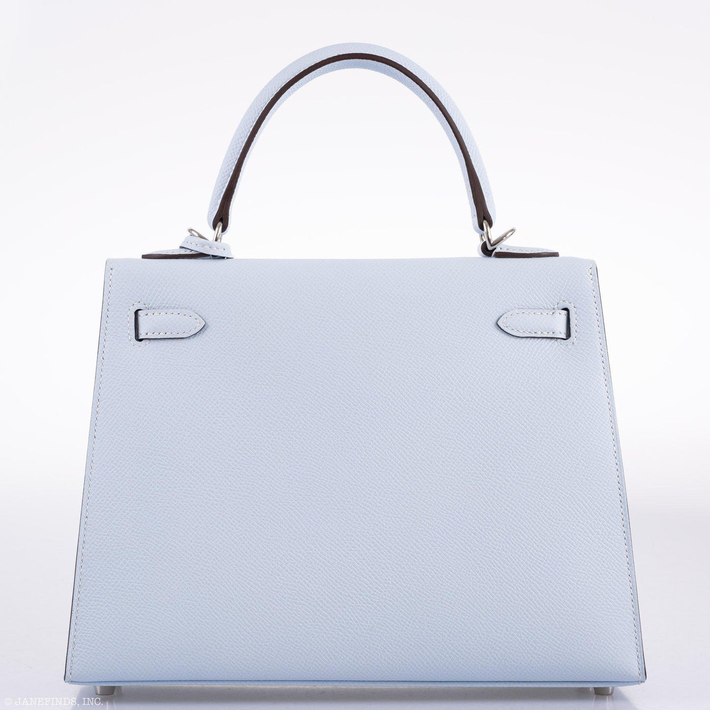 Hermes Kelly 25 Sellier Blue Brume Epsom Palladium Hardware