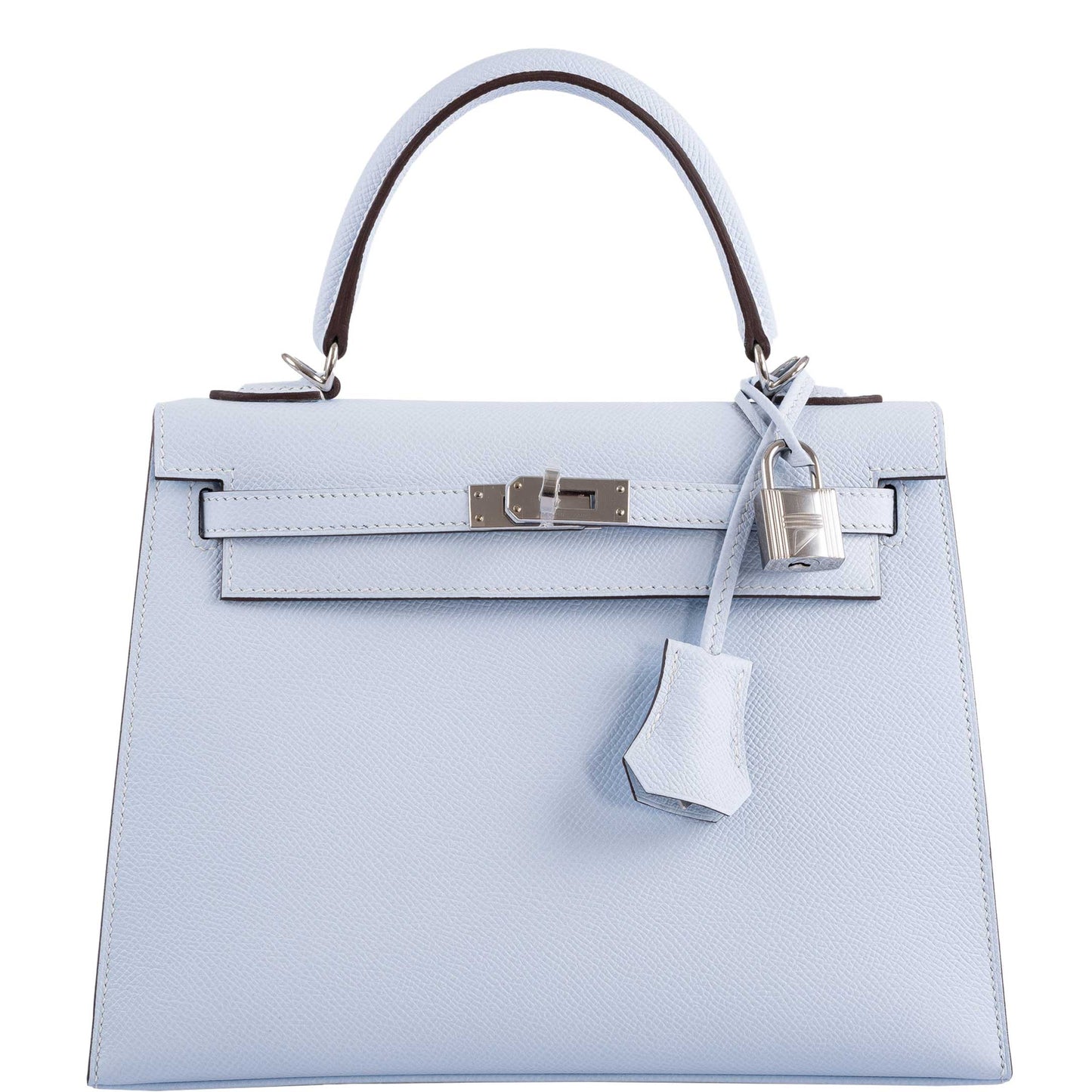 Hermes Kelly 25 Sellier Blue Brume Epsom Palladium Hardware