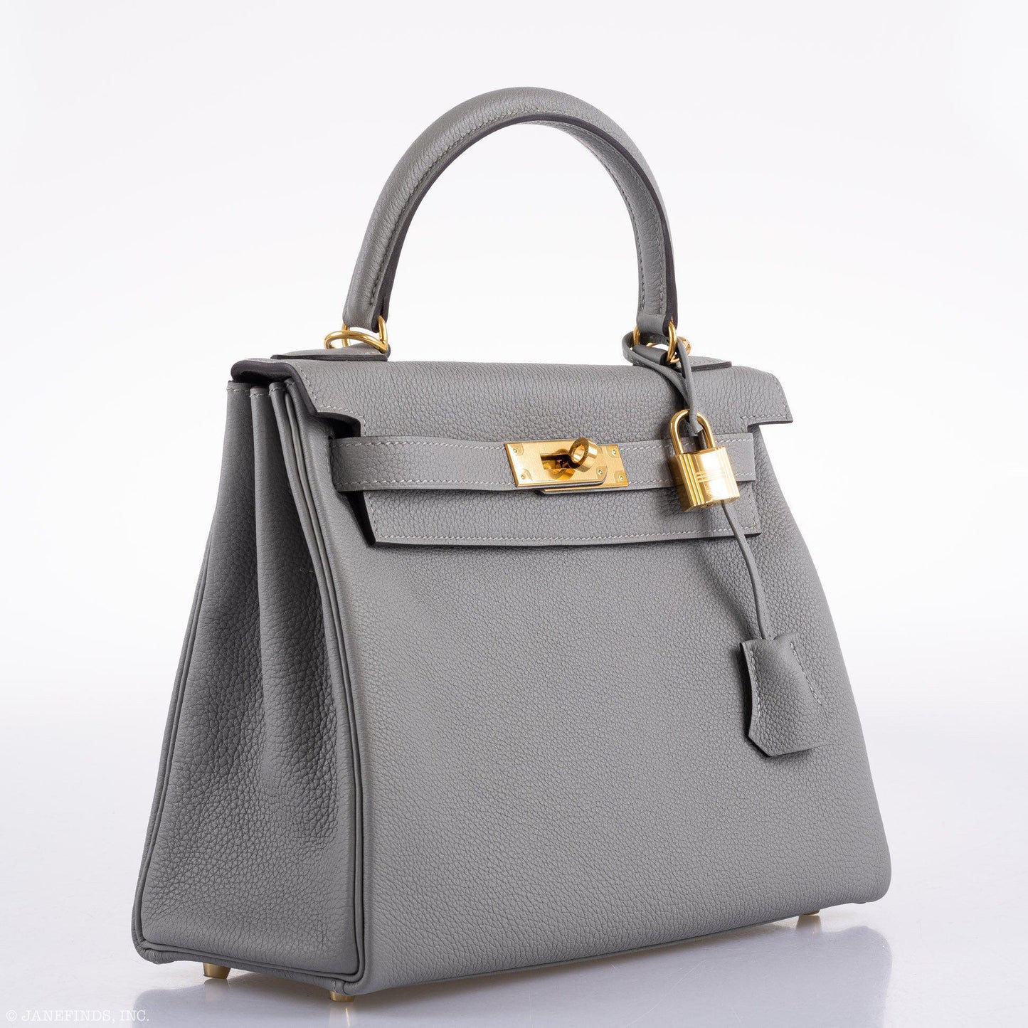 Hermes Kelly 28 HSS Retourne Gris Mouette Togo & Black Interior Gold Palladium Hardware