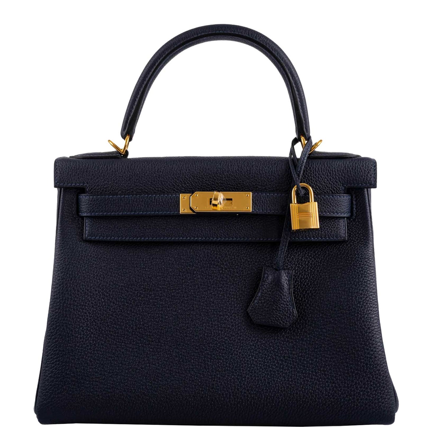 Hermes Kelly 28 Retourne Blue Nuit Togo Gold Hardware