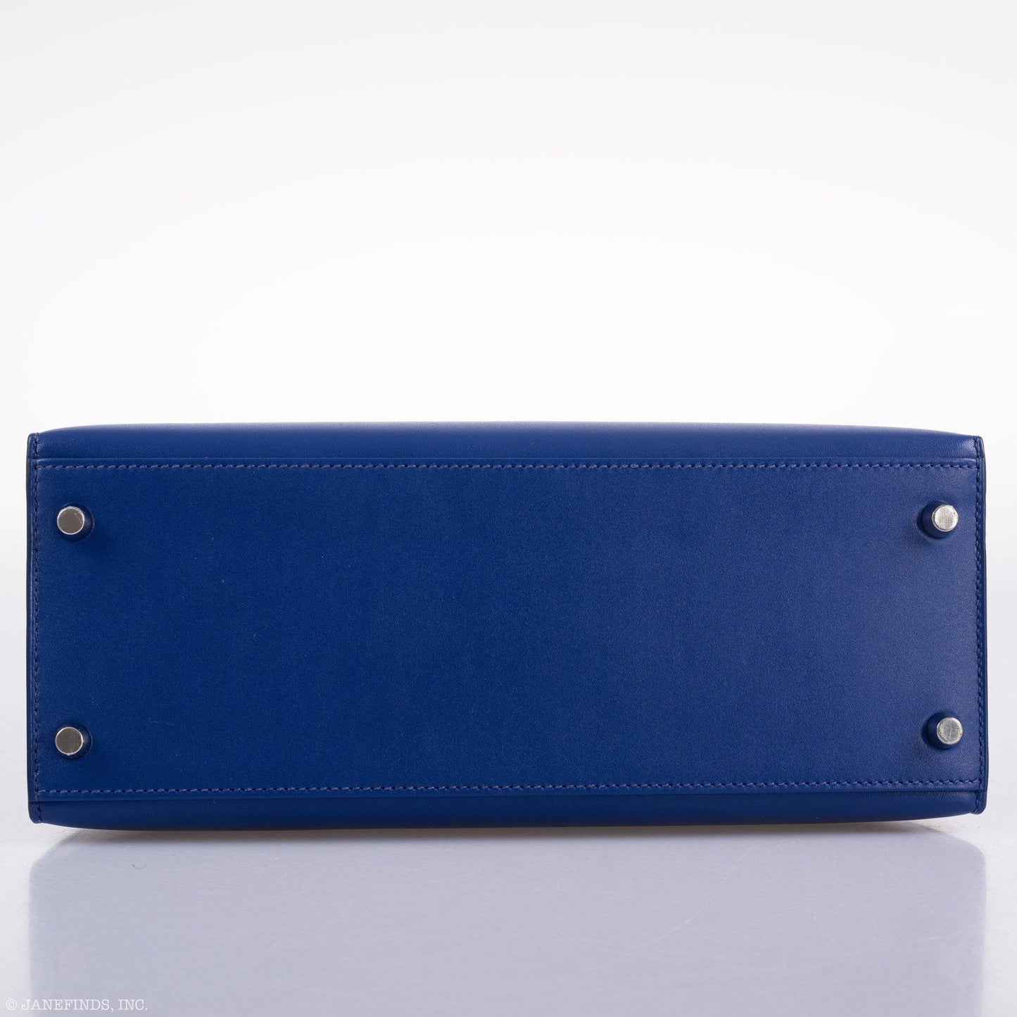 Hermes Kelly 28 Sellier Blue Electric Tadelakt leather Palladium Hardware