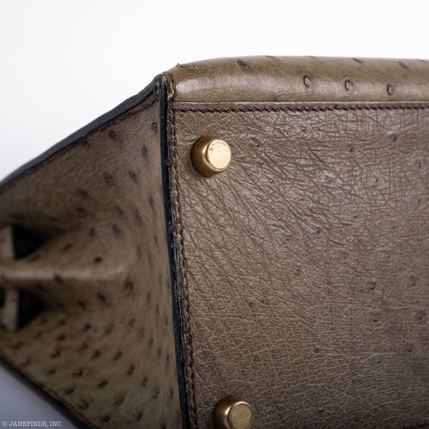 Hermes Kelly 28 Sellier Mousse Ostrich Gold Hardware