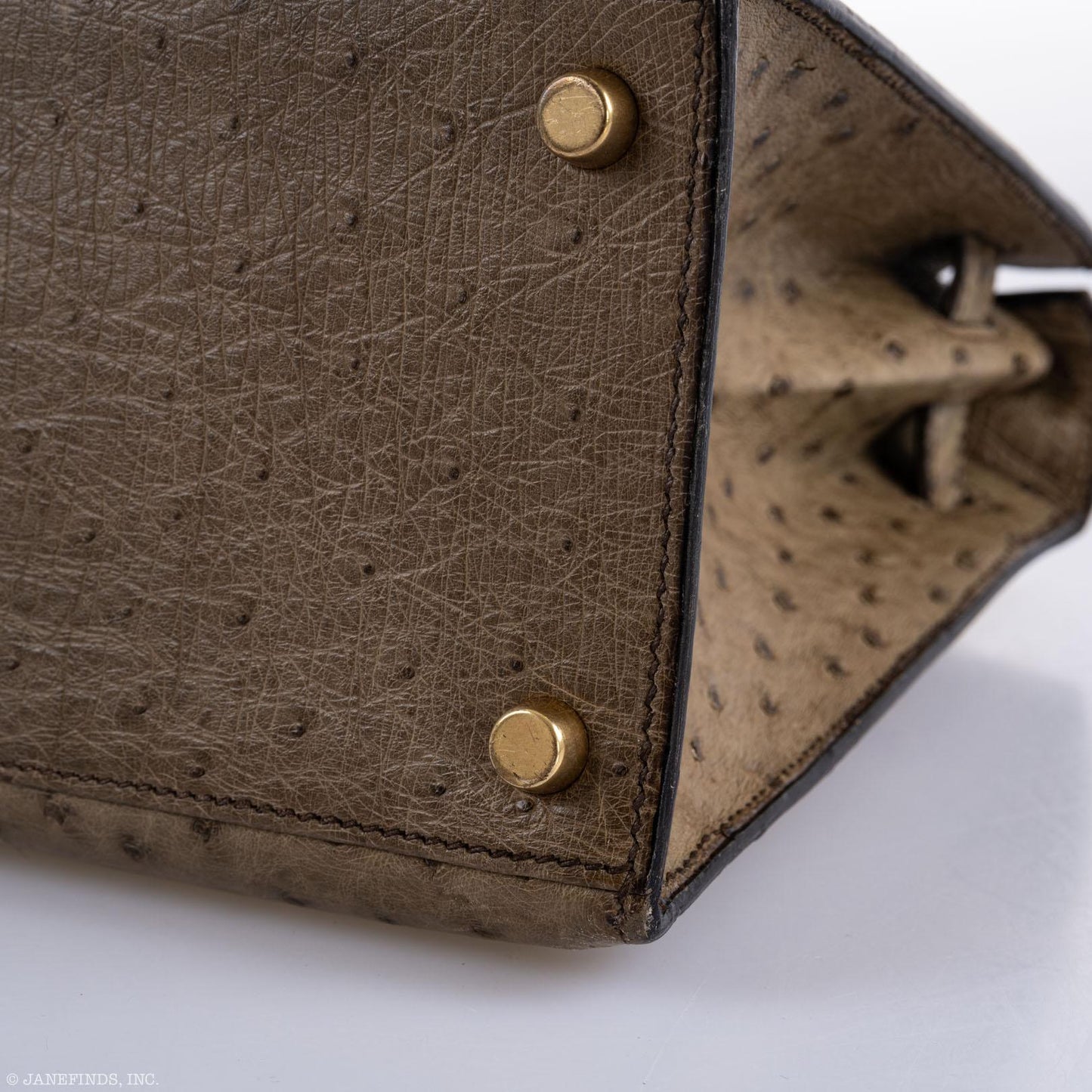 Hermes Kelly 28 Sellier Mousse Ostrich Gold Hardware
