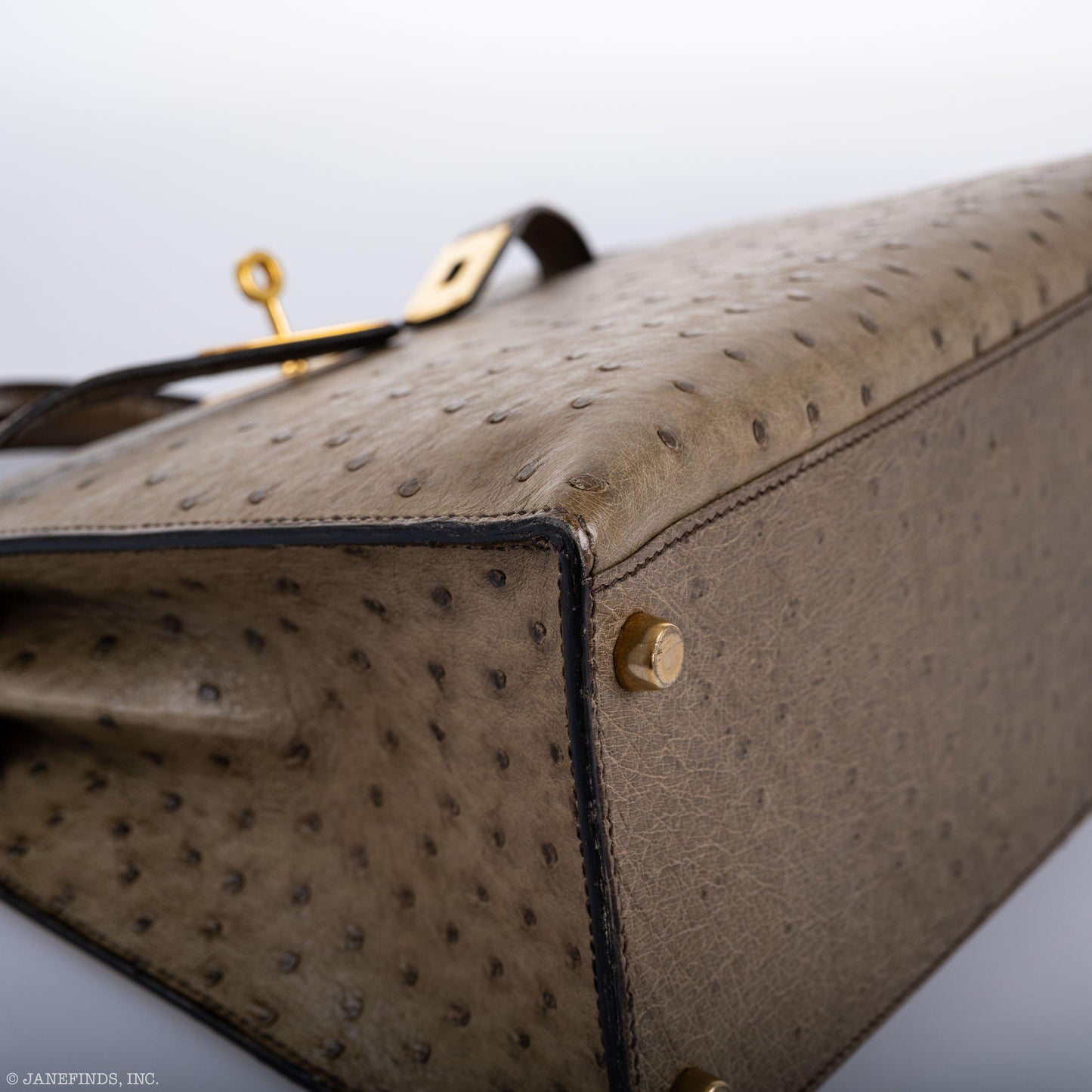 Hermes Kelly 28 Sellier Mousse Ostrich Gold Hardware