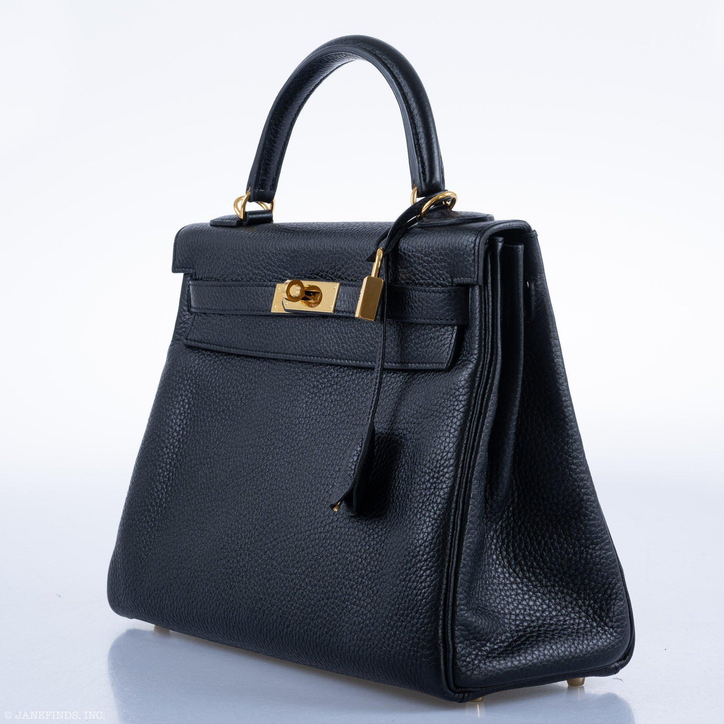 Hermes Kelly 32 Black Togo Gold Hardware