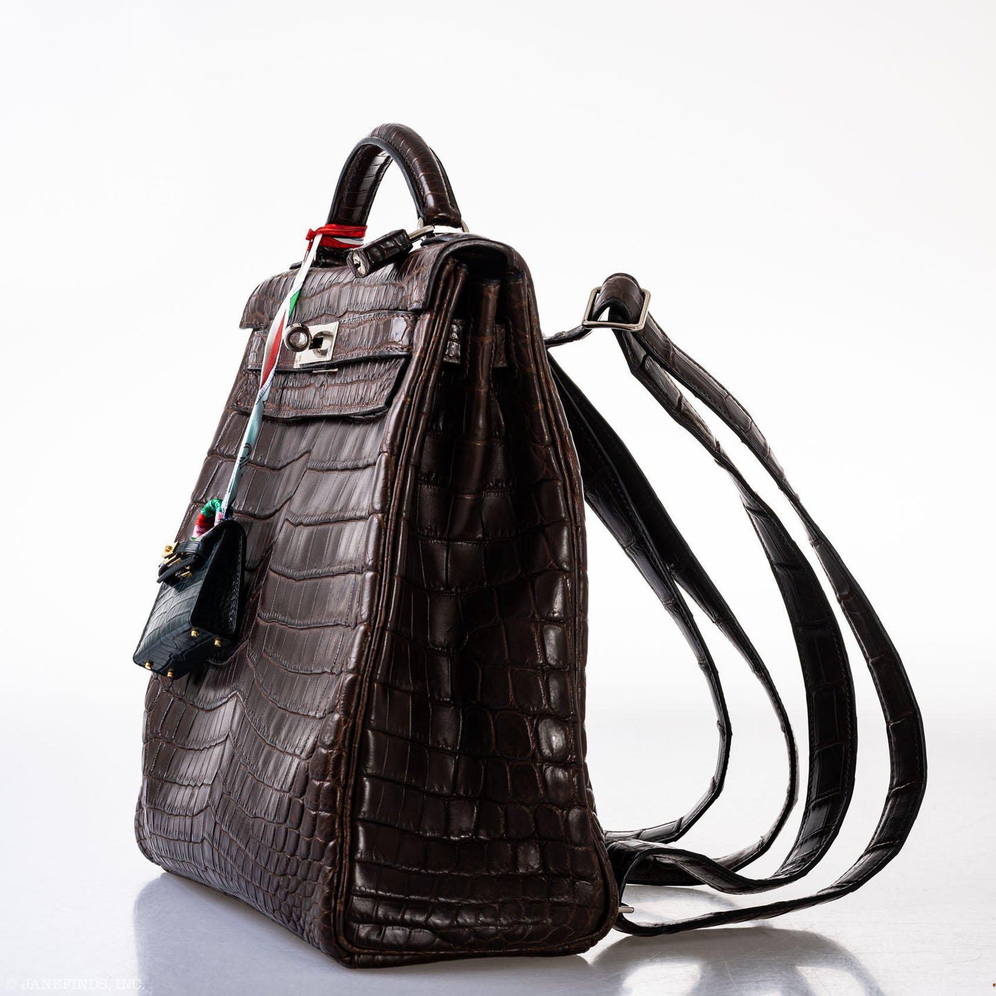 Hermes Kelly Ado 27 Matte Havane Nilo Crocodile with Palladium Hardware