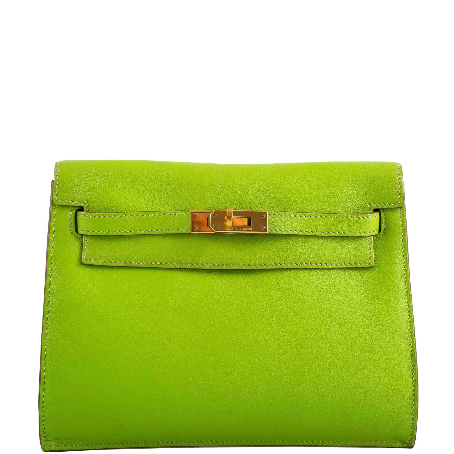 Hermes Kelly Danse II Vert Cru Swift with Gold Hardware