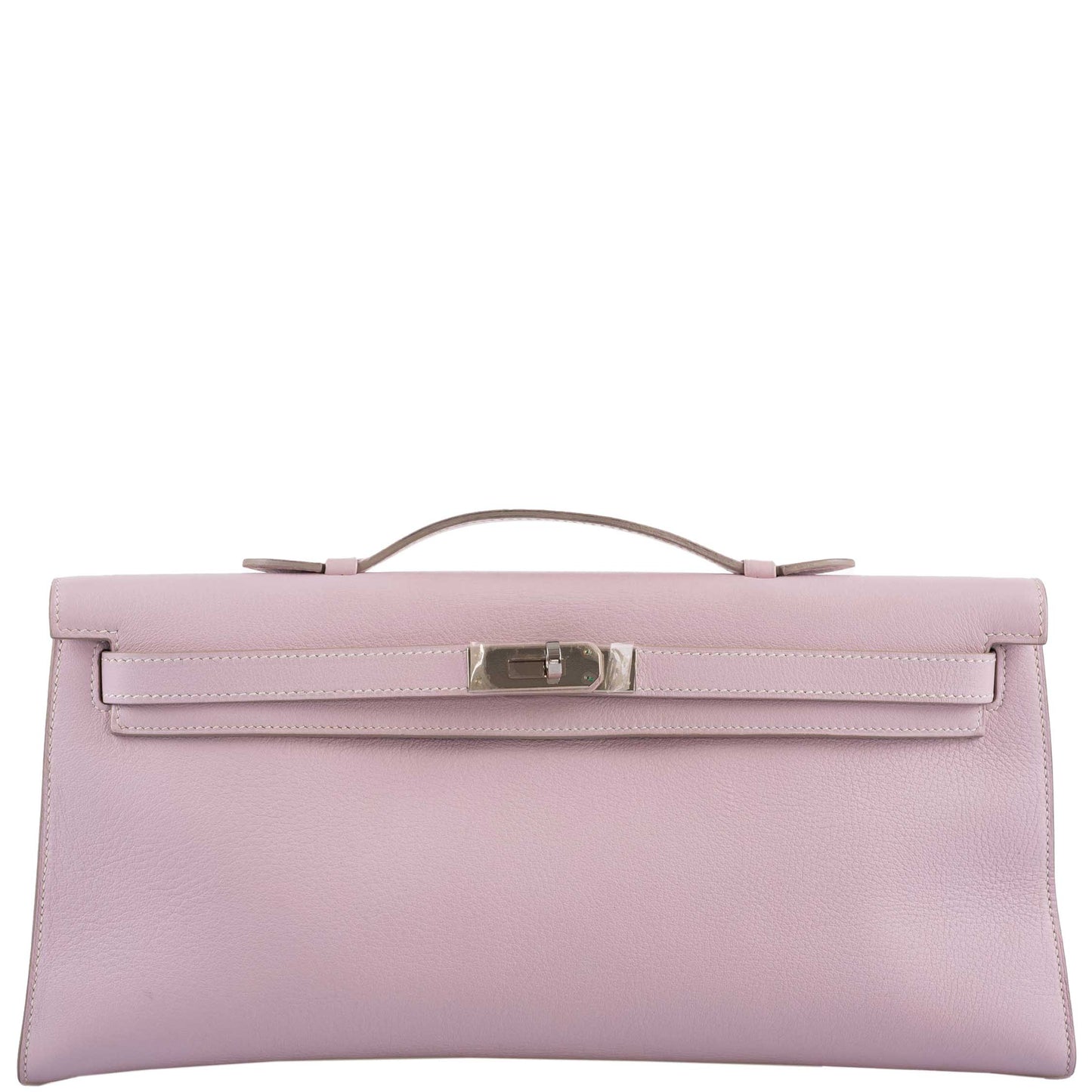 Hermes Kelly Longue Rose Dragee Evergrain with Palladium Hardware