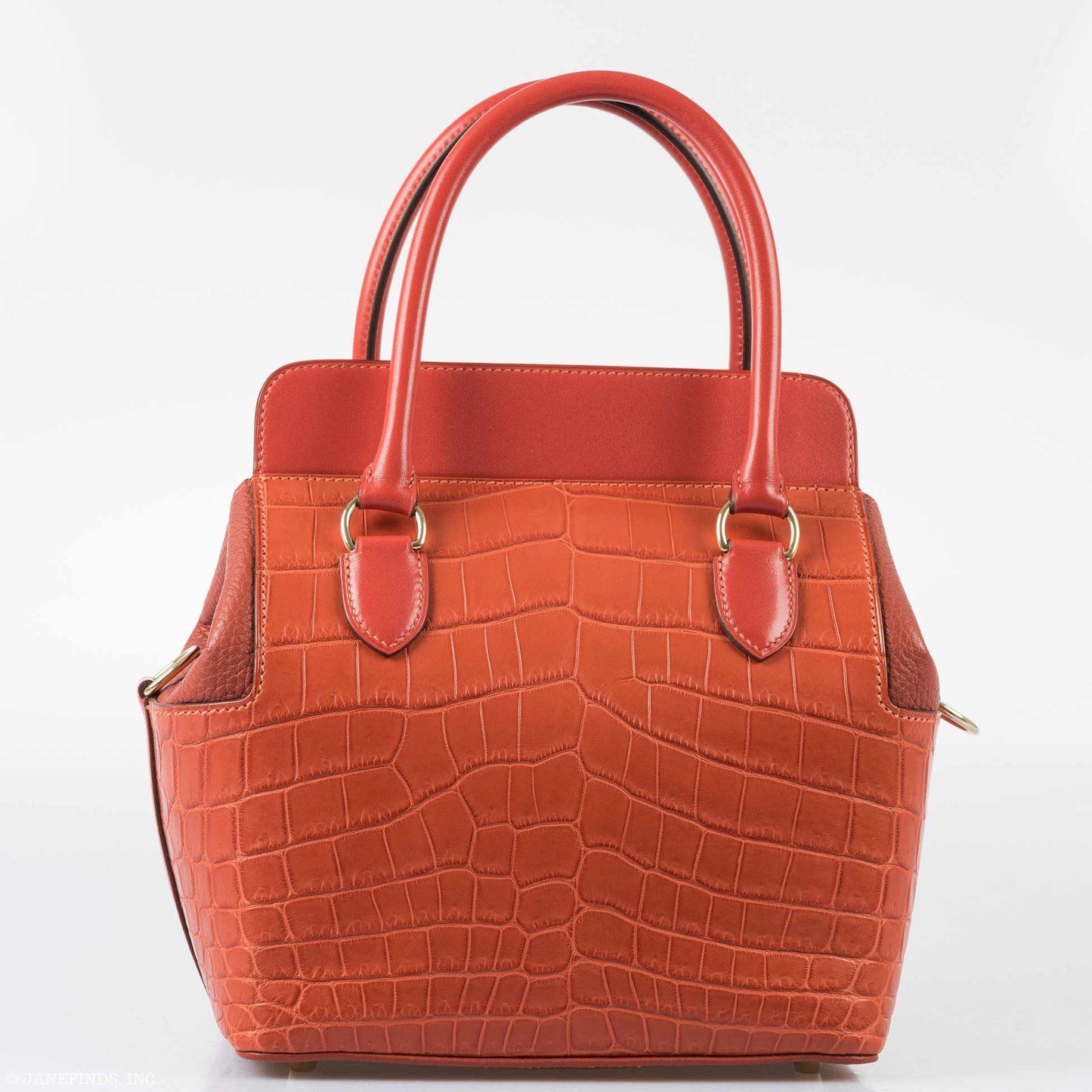 Hermes Toolbox Puzzle 20 Matte Sanguine Niloticus Crocodile & Clemence Permabrass Hardware