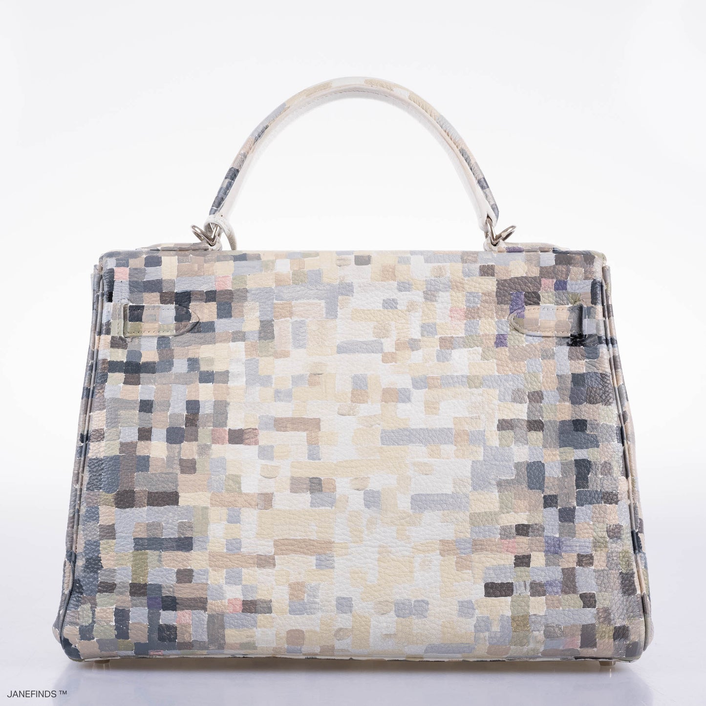 Vintage Hermes Kelly 32 Digital Hima Custom Painted Clemence with Palladium Hardware