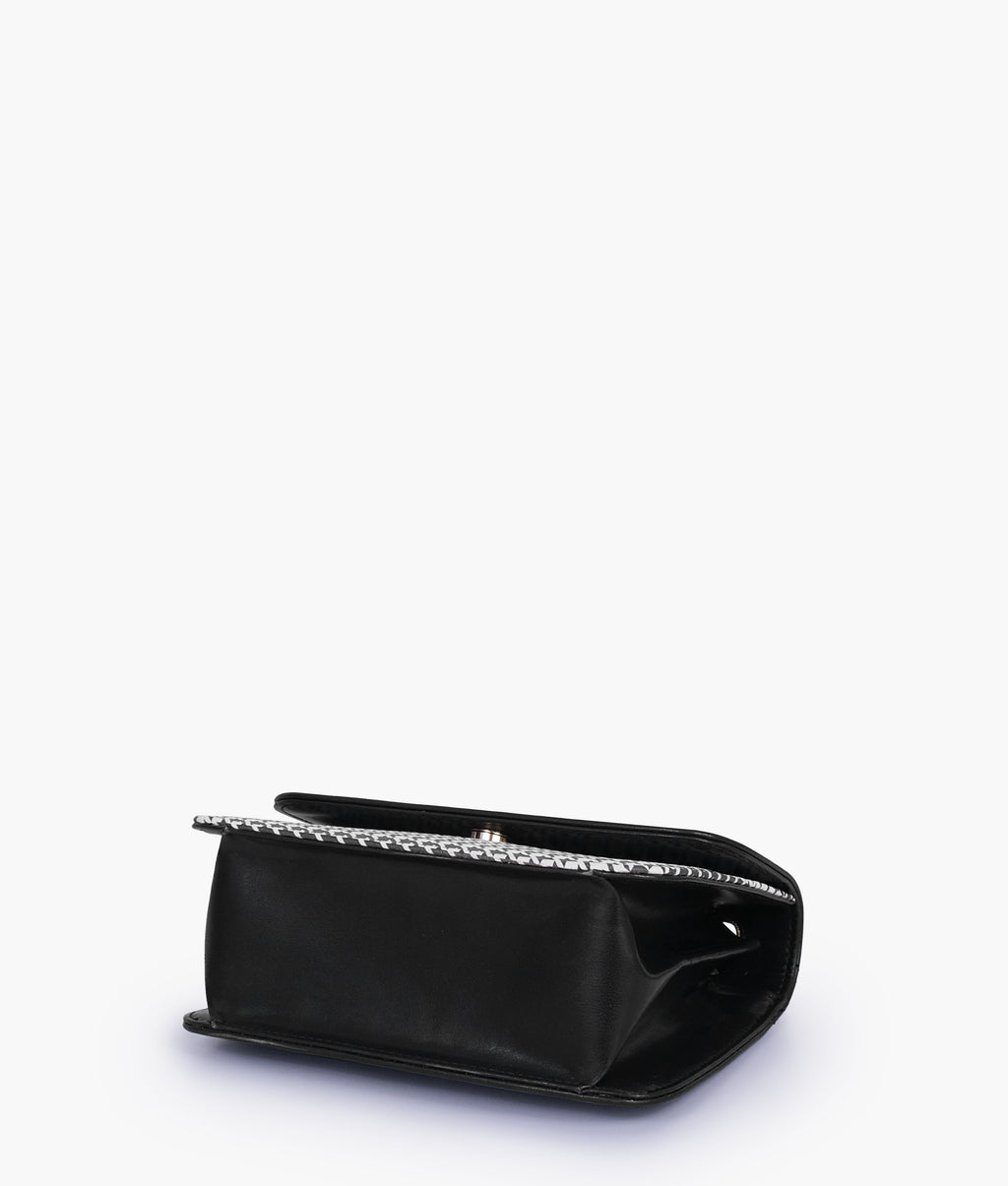 Marella Black houndstooth chain cross-body bag