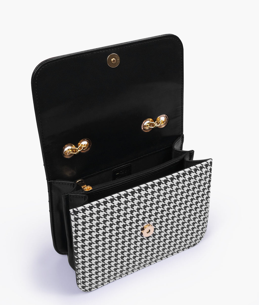 Marella Black houndstooth chain cross-body bag