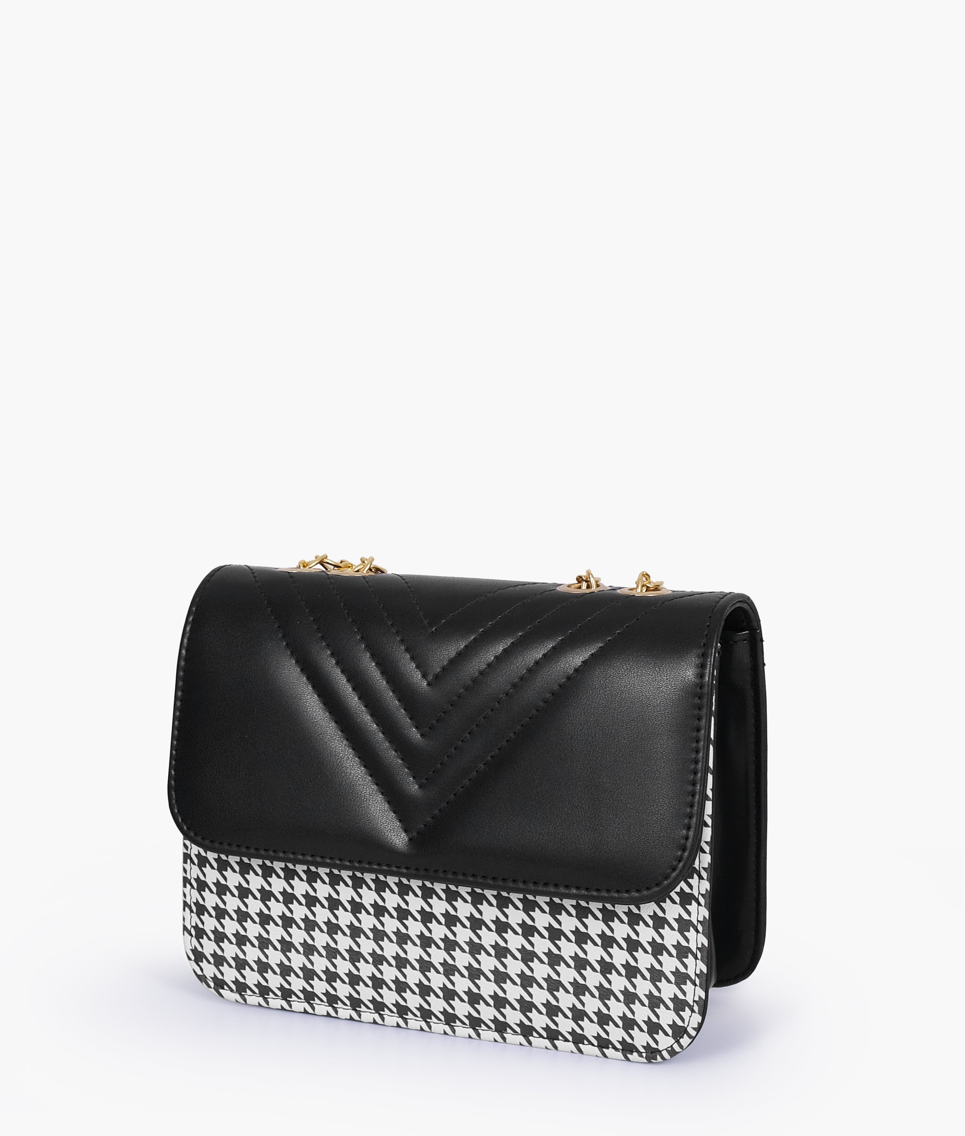 Marella Black houndstooth chain cross-body bag