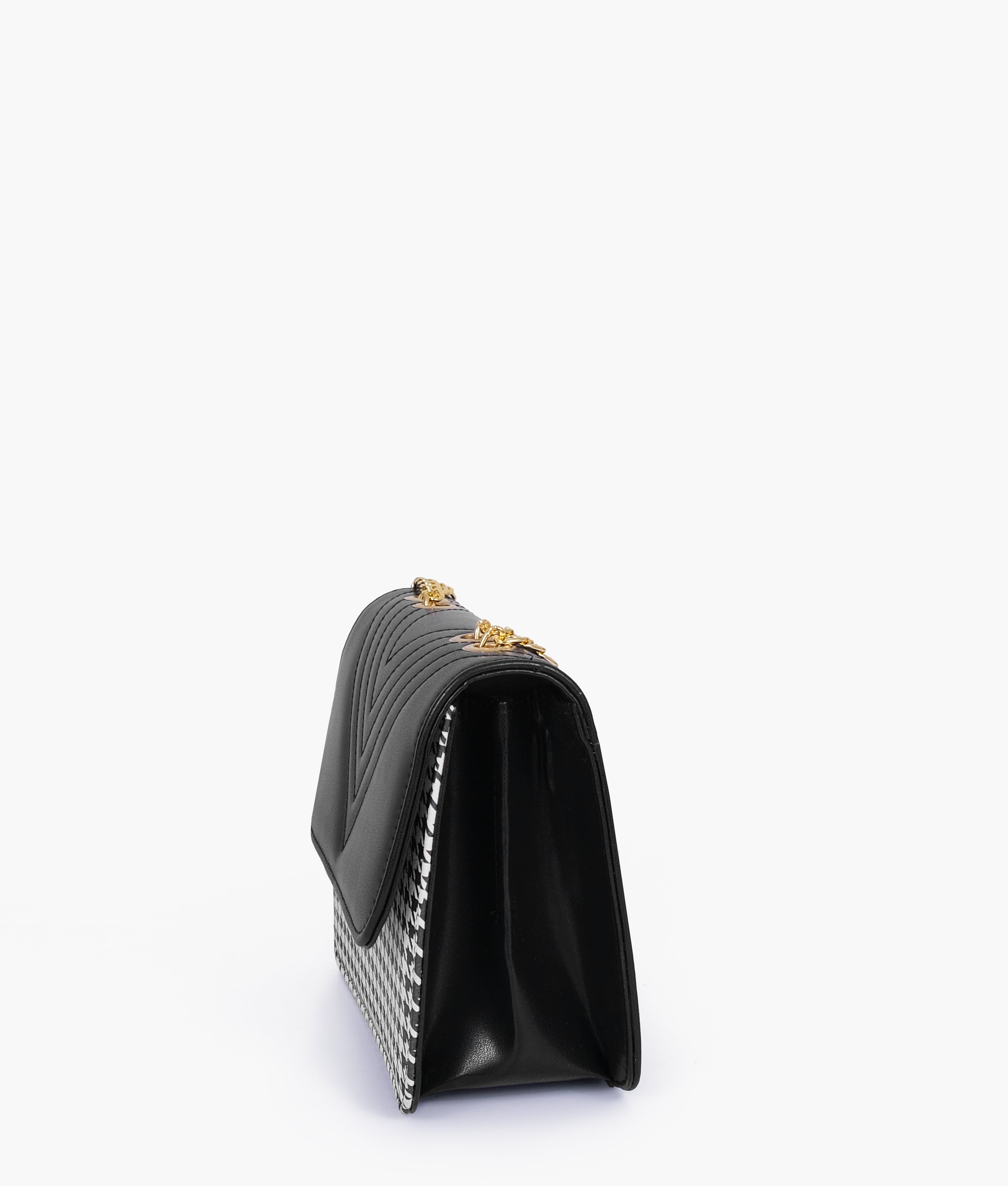 Marella Black houndstooth chain cross-body bag
