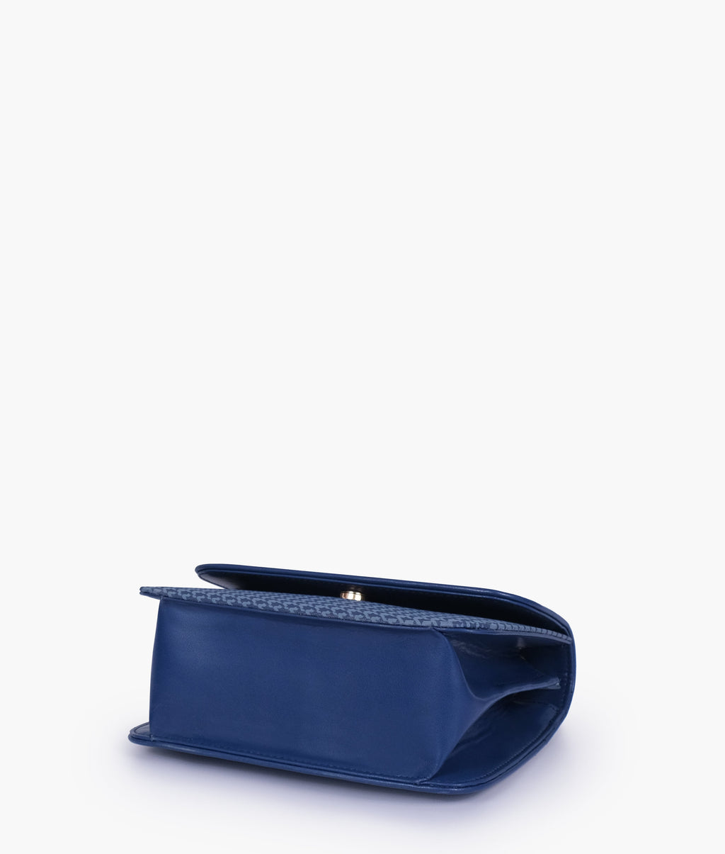Marella Blue houndstooth chain cross-body bag