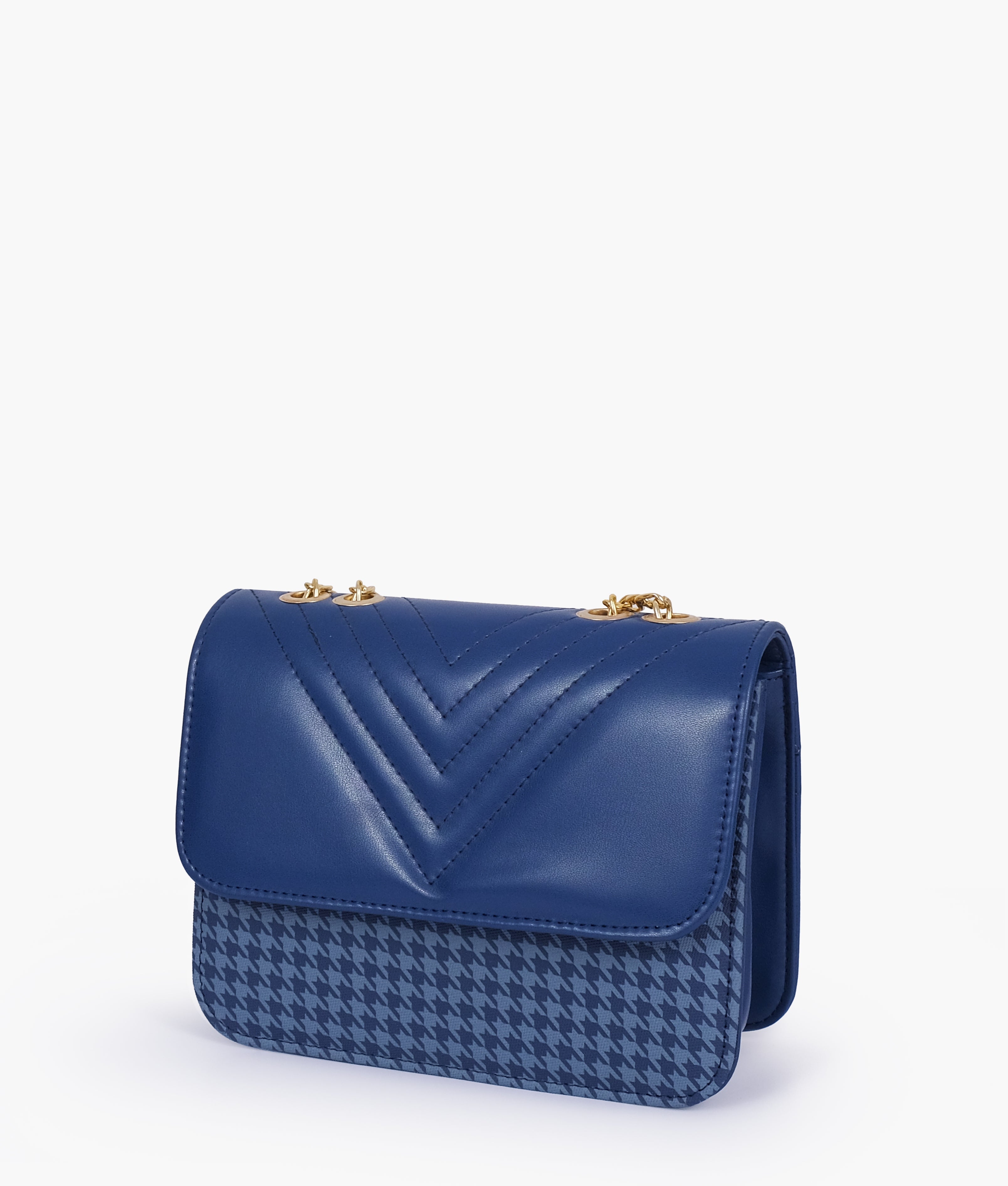 Marella Blue houndstooth chain cross-body bag