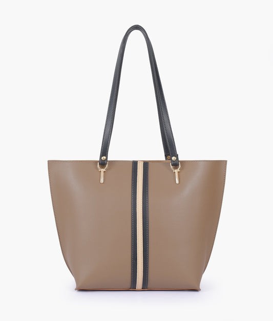 Coffee centre-stripe tote bag