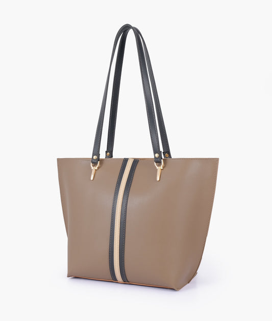 Coffee centre-stripe tote bag