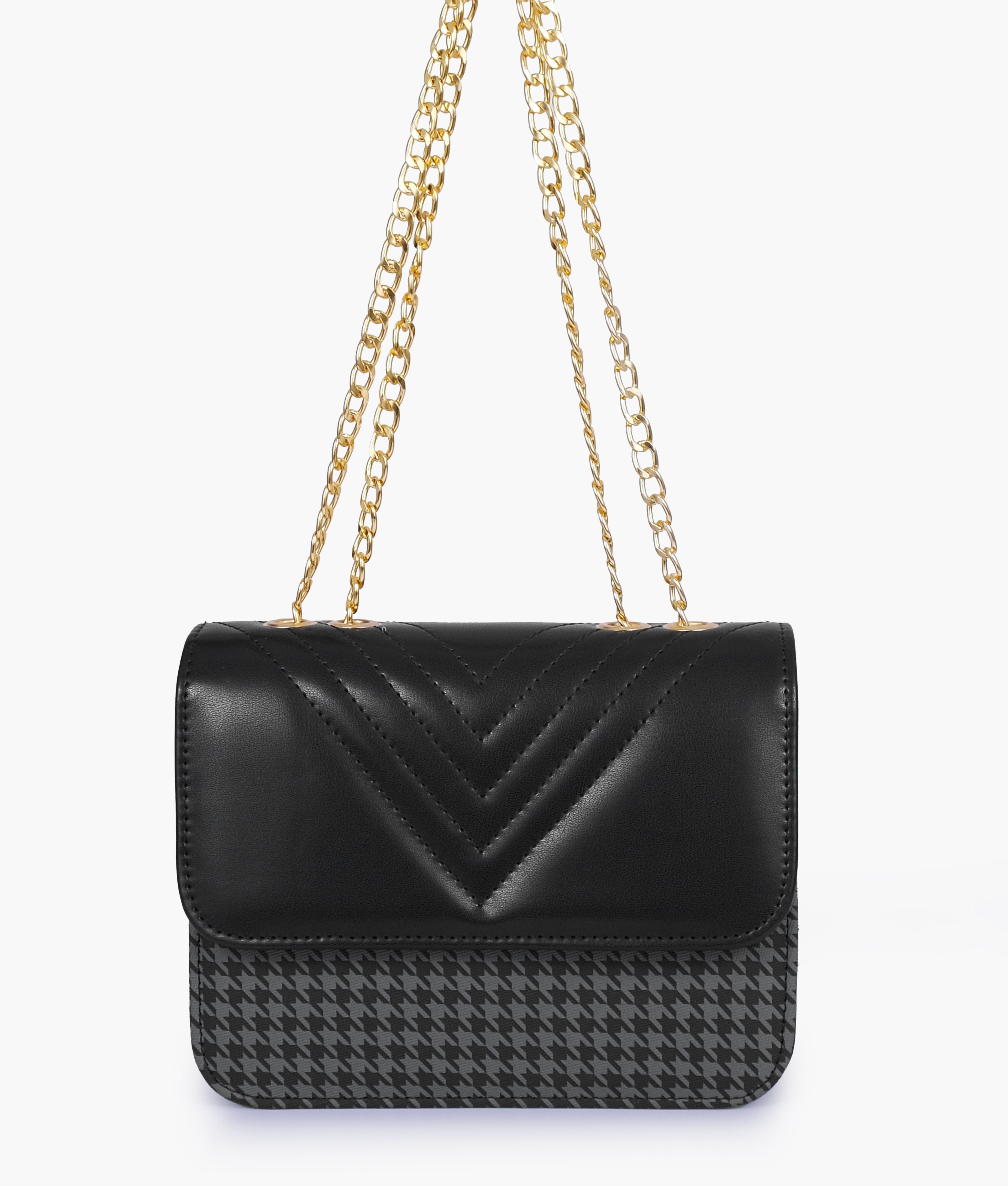 Marella Grey houndstooth chain cross-body bag