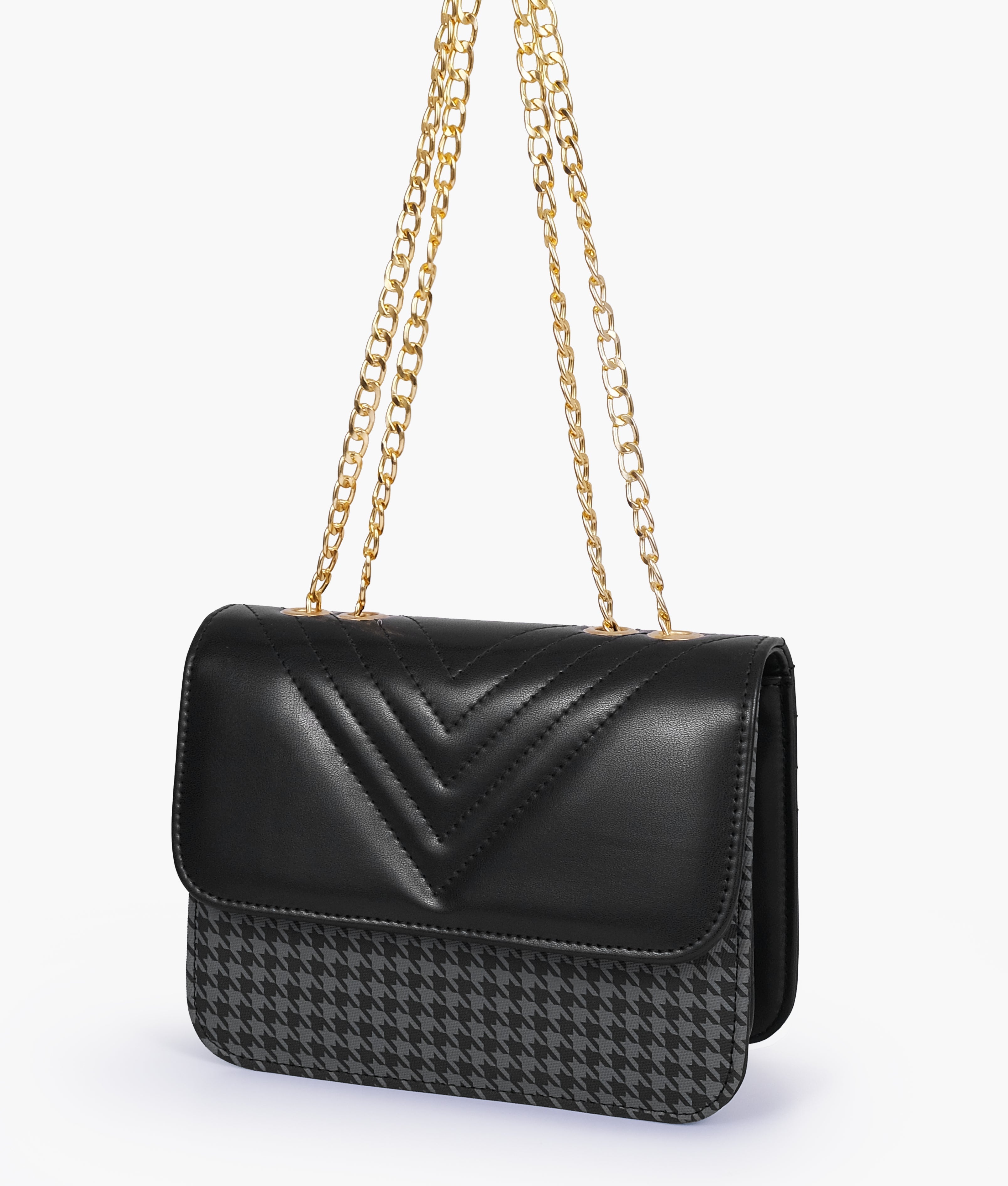 Marella Grey houndstooth chain cross-body bag