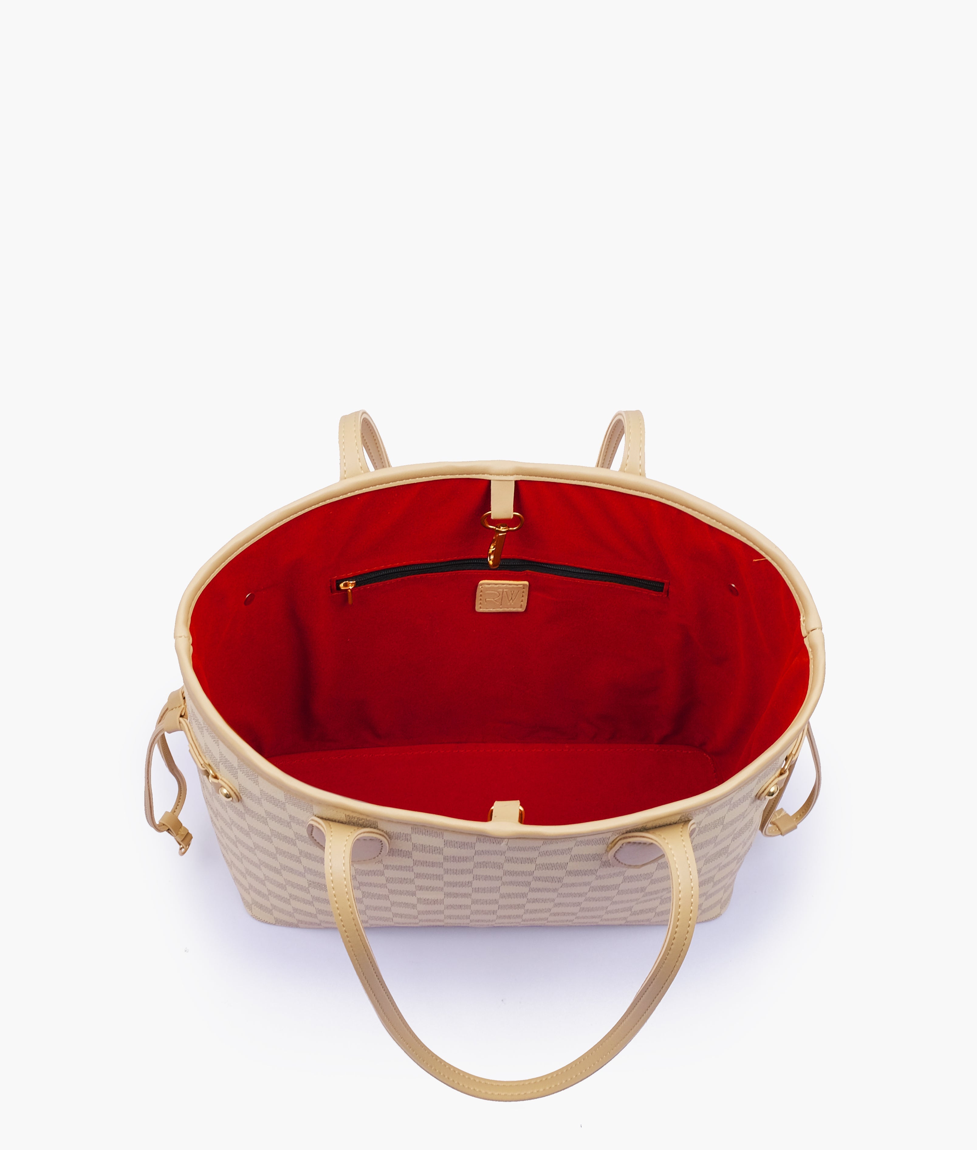 Marella Off-white checkered neverfull tote bag