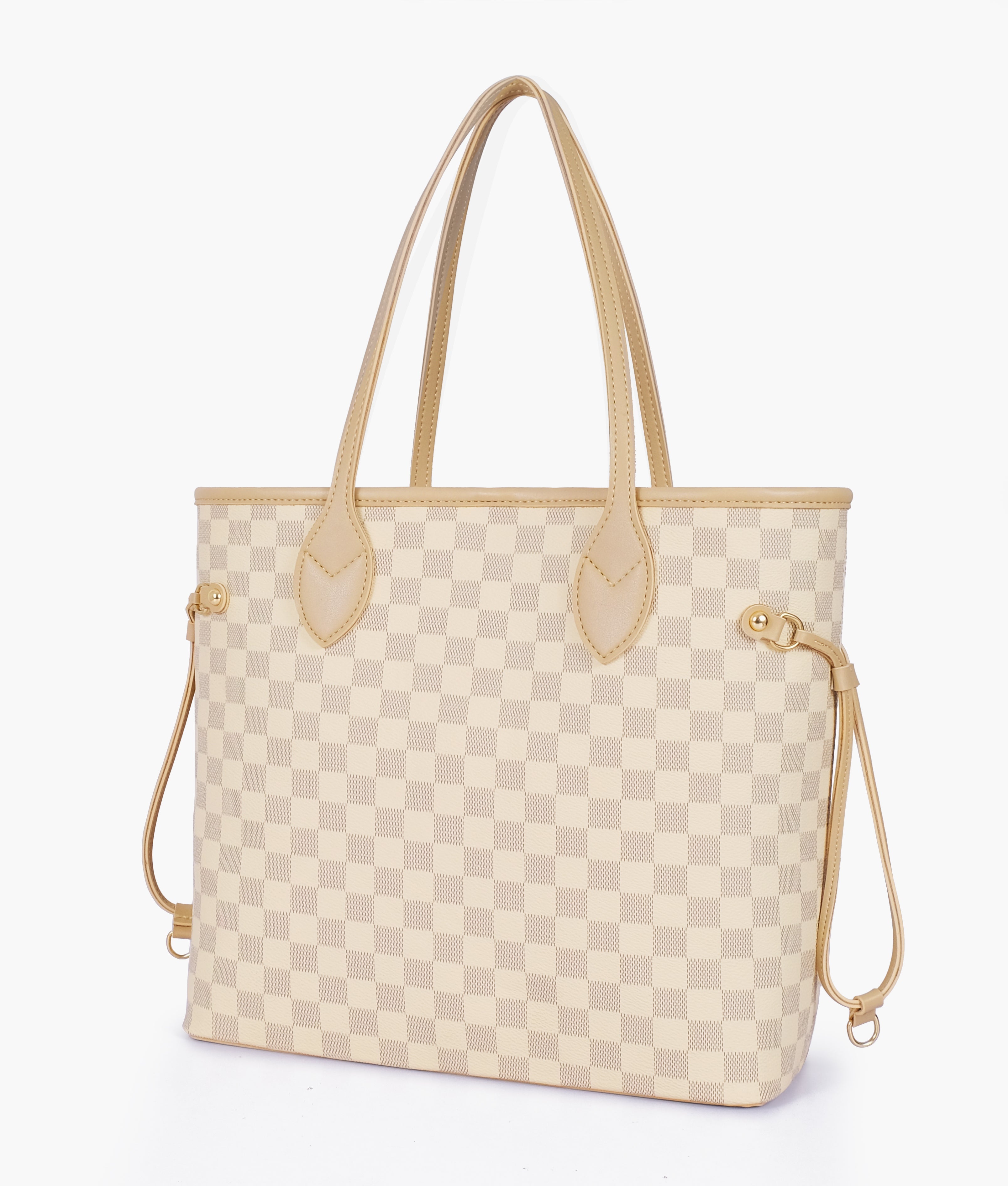 Marella Off-white checkered neverfull tote bag