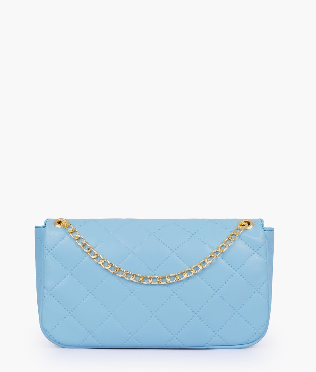 Marella Sky blue quilted small shoulder bag with chain